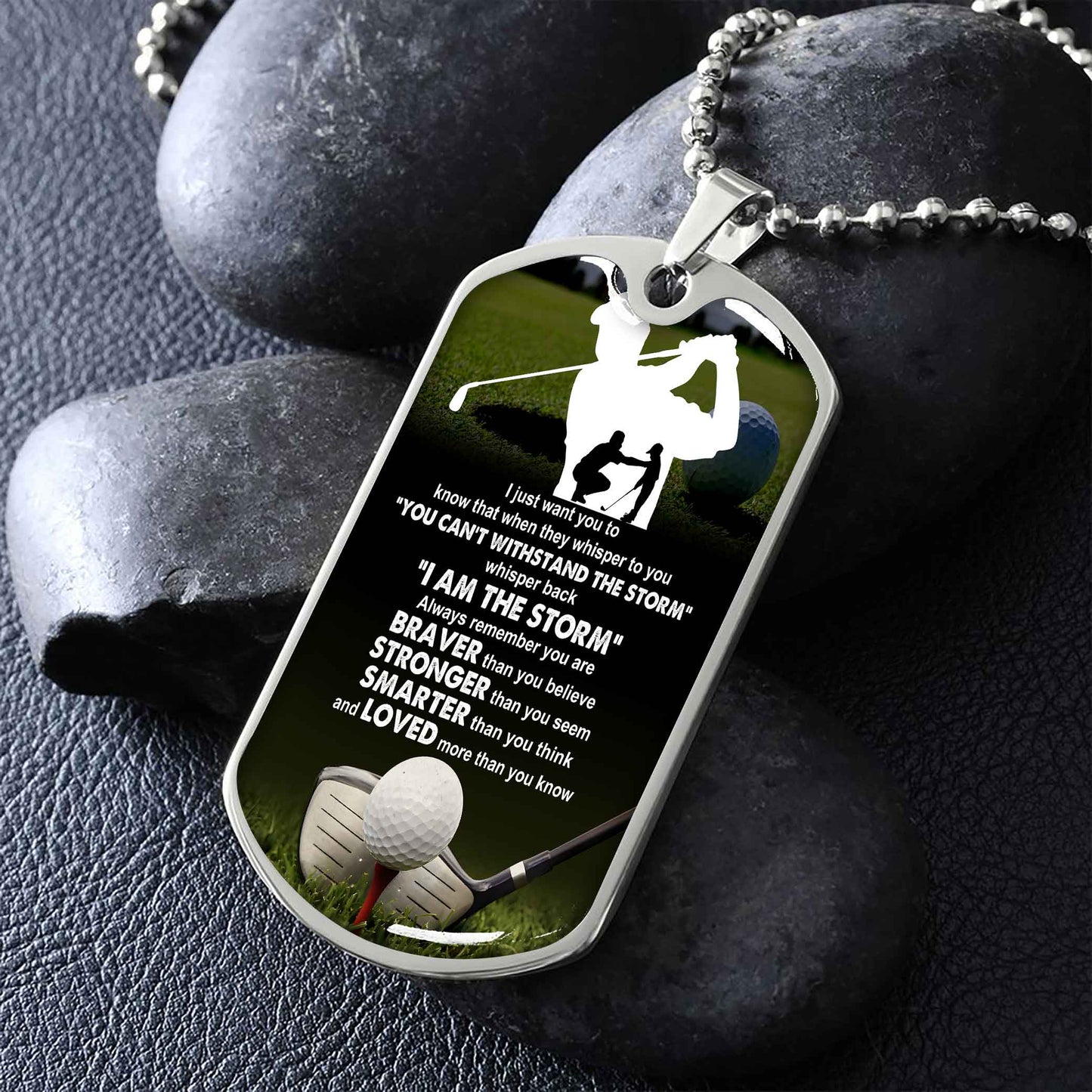 sport military chain 18k gold plated silver plated to my son from dad motivation message