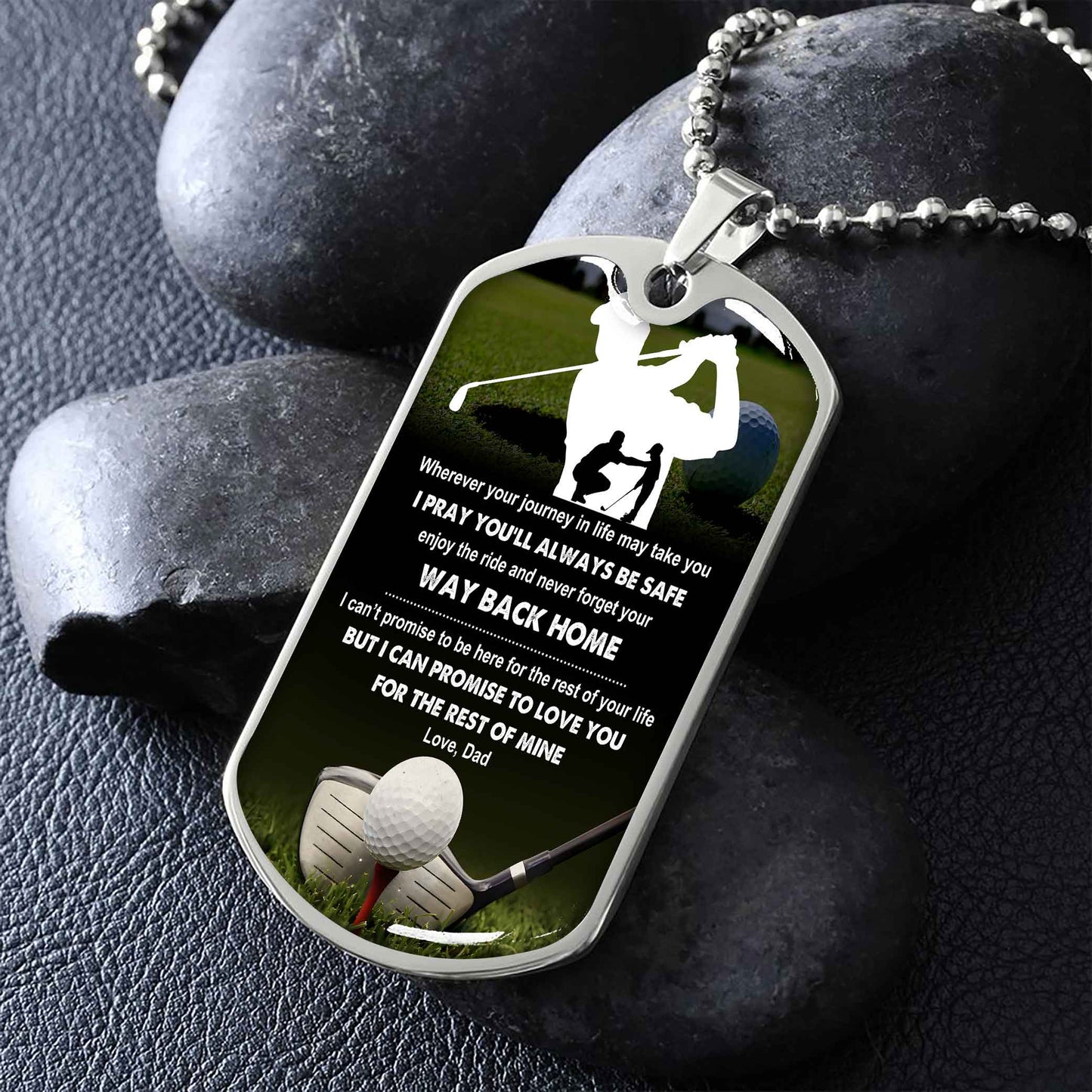 sport military chain 18k gold plated silver plated to my son from dad motivation message