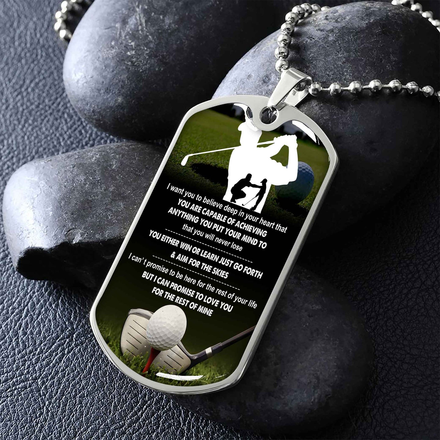 sport military chain 18k gold plated silver plated to my son from dad motivation message