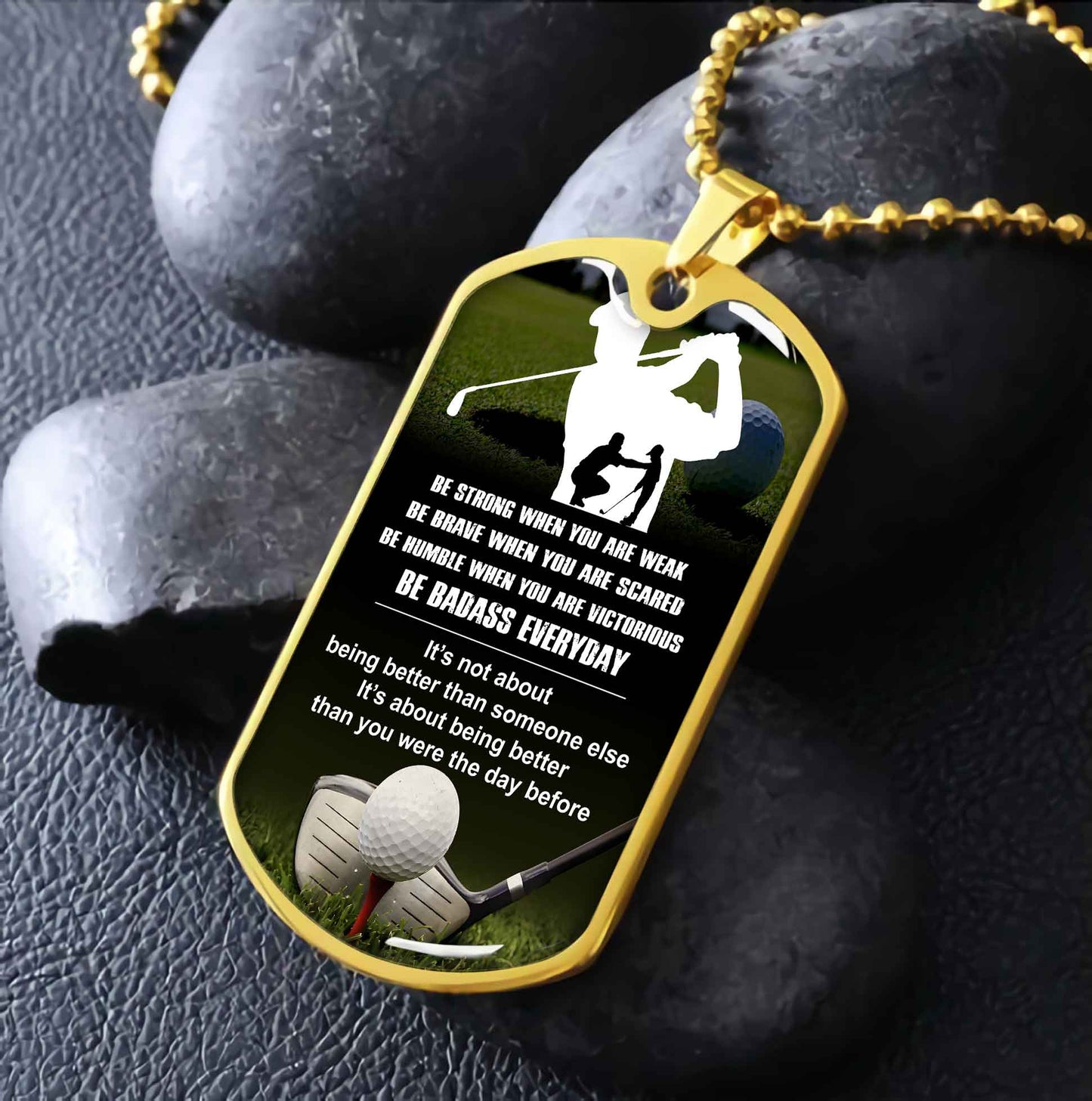 sport military chain 18k gold plated silver plated to my son from dad motivation message