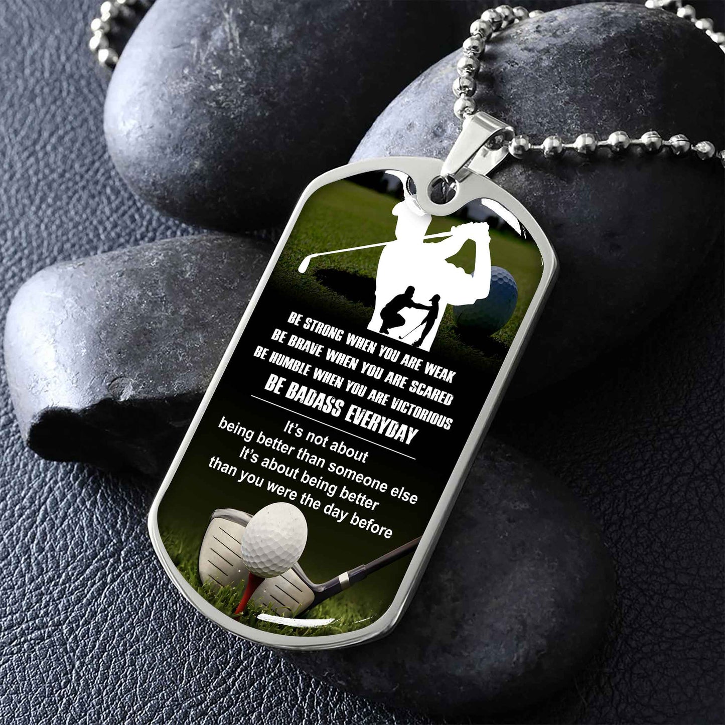 sport military chain 18k gold plated silver plated to my son from dad motivation message