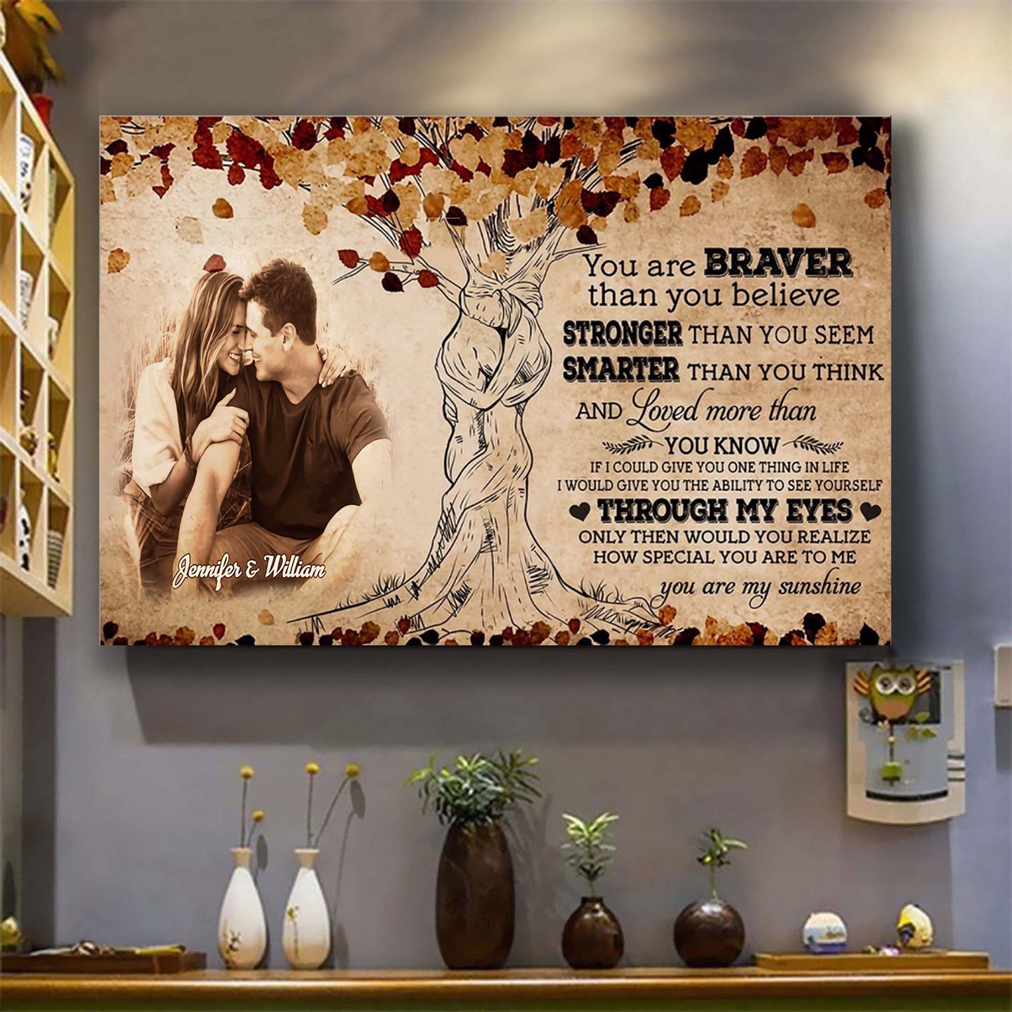valentines gifts-poster canvas-custom image- husband to wife- marrying you was one of the best decision i ever made