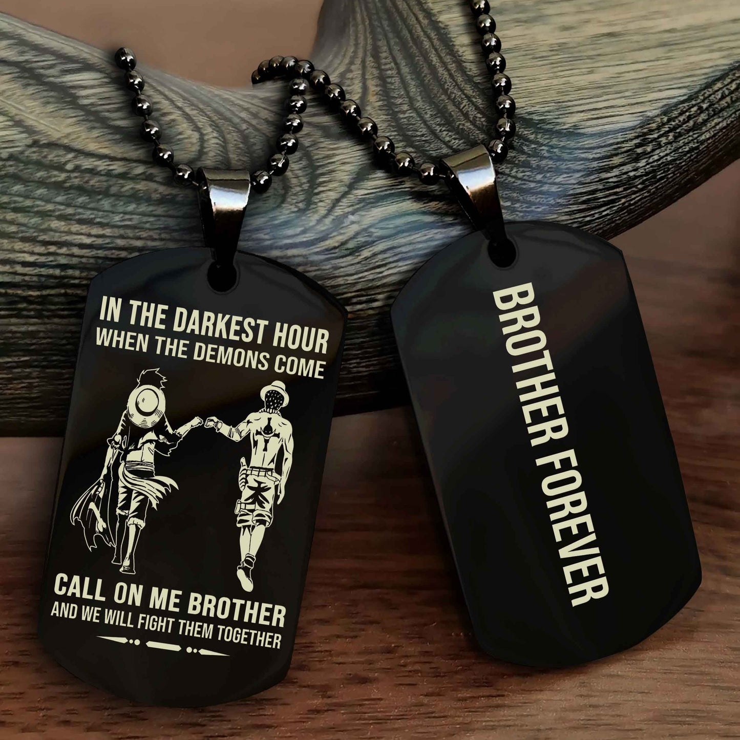 drb customizable engraved black dog tag double sided gift from brother, brother forevers