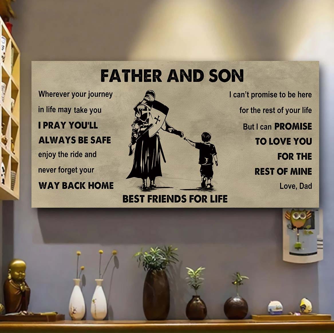 drb father and daughter best friends for life - ver 2 never forget your way back home poster canvas gift for son from father