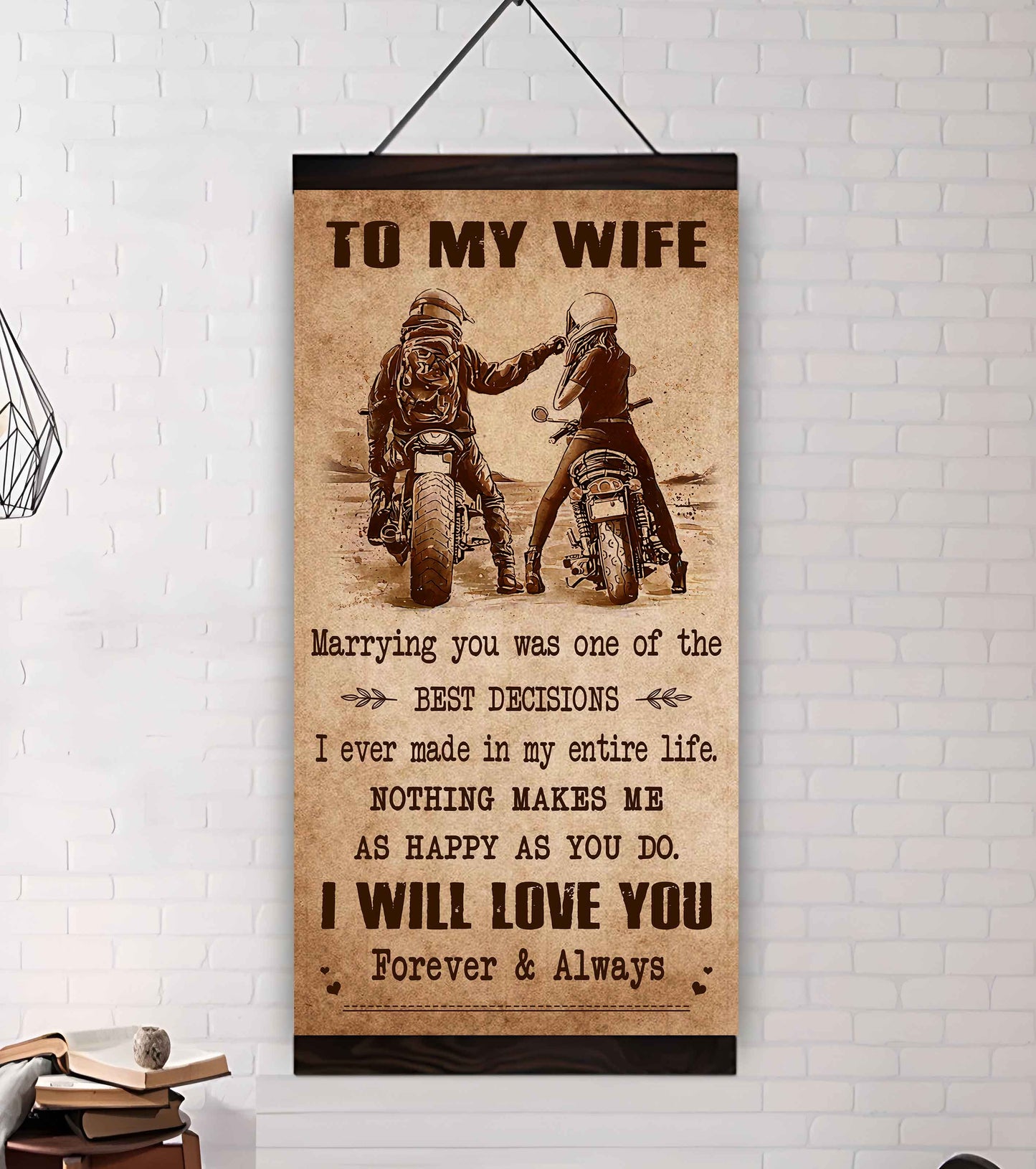 samurai poster canvas to my wife marrying you was one of the best decisions - i will love you forever and always gift for your wife