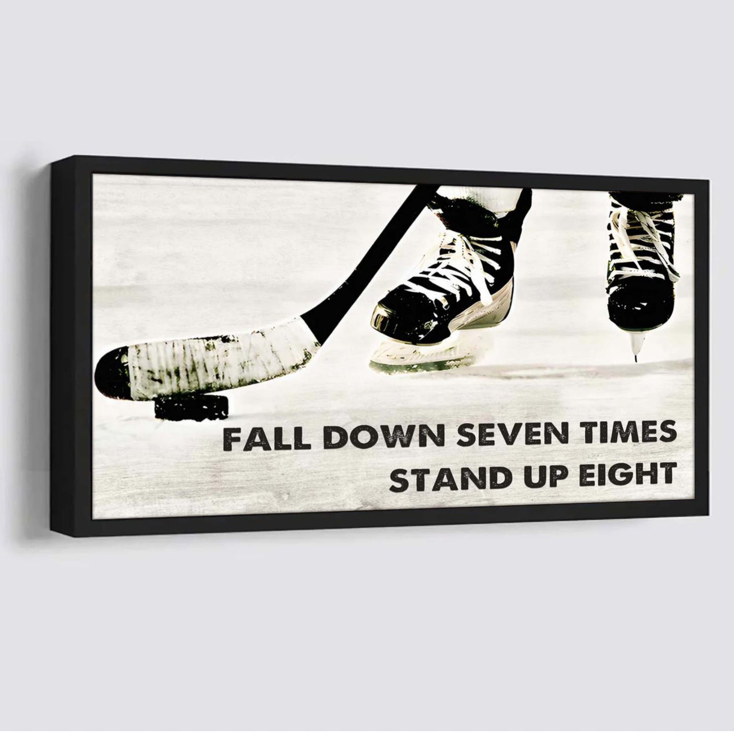hockey poster canvas fall down seven times stand up eight
