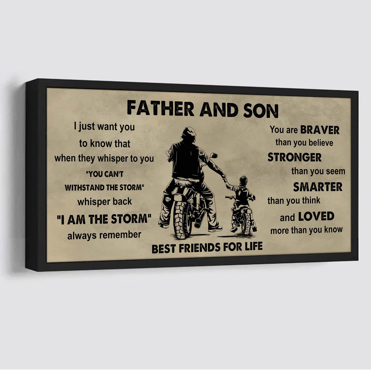 soldier father and son best friends for life - i am the storm poster canvas gift for son from father