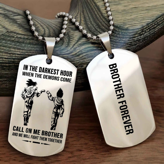 DRB Customizable engraved black dog tag double sided NAG gift from brother, brother forevers