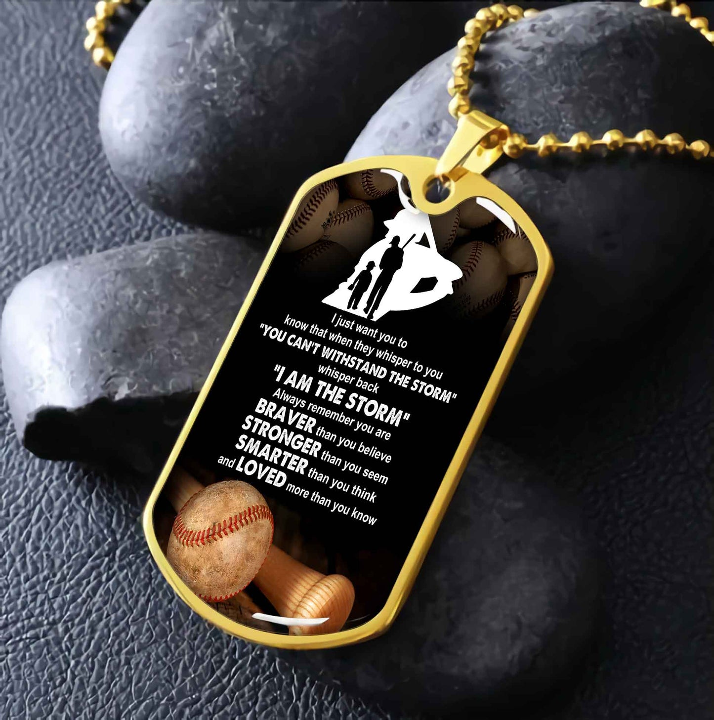 sport military chain 18k gold plated silver plated to my son from dad motivation message