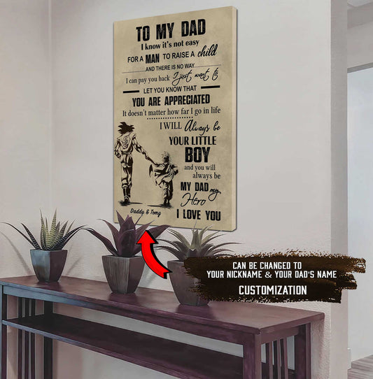 Canvas Son to Dad-I Will Alway be Your Little Boy