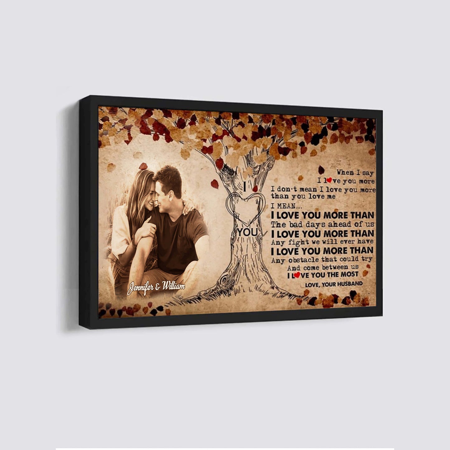 valentines gifts-poster canvas-custom image- husband to wife- if i could give you one thing in life