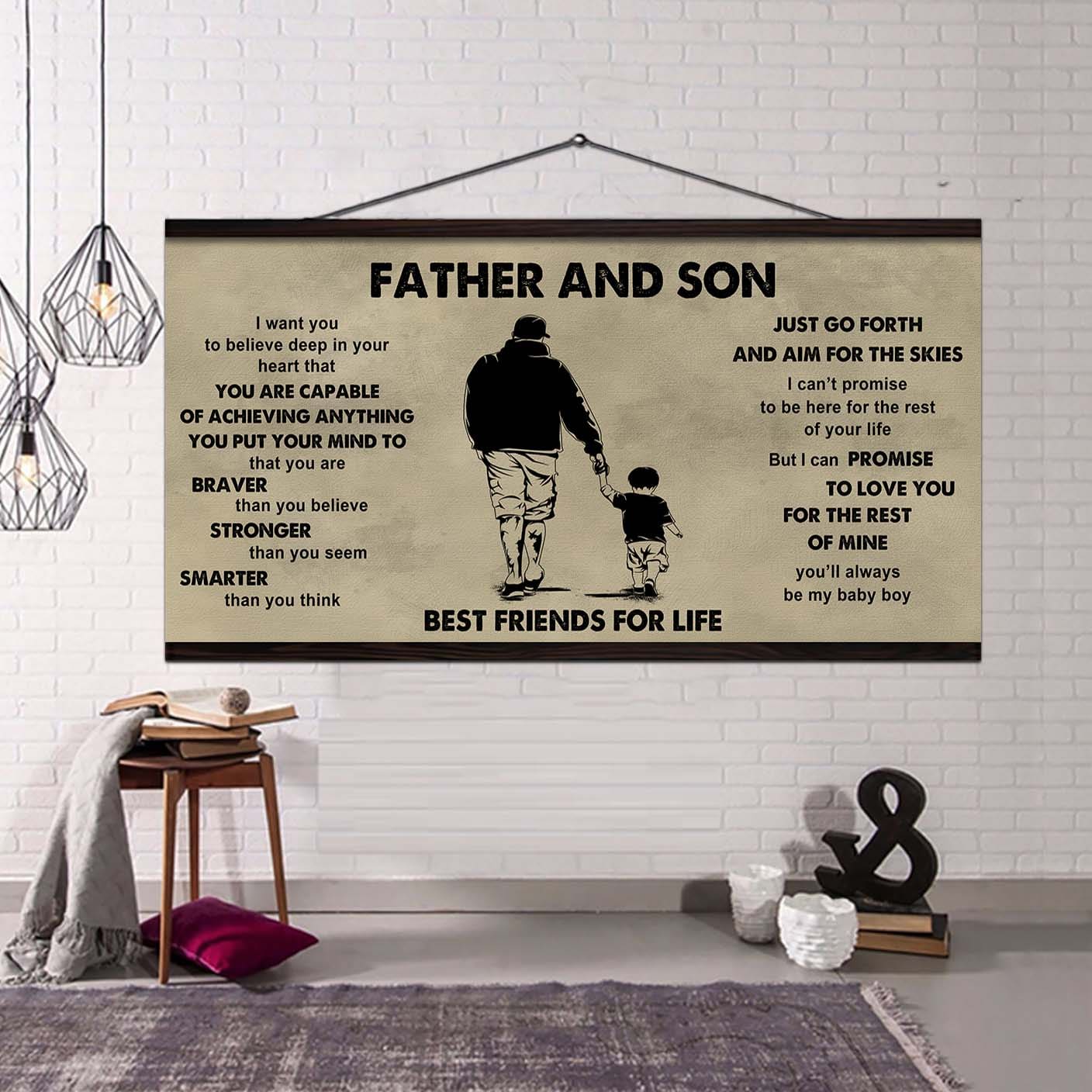 drb father and daughter best friends for life - that you are braver than you believe poster canvas gift for daughter from father