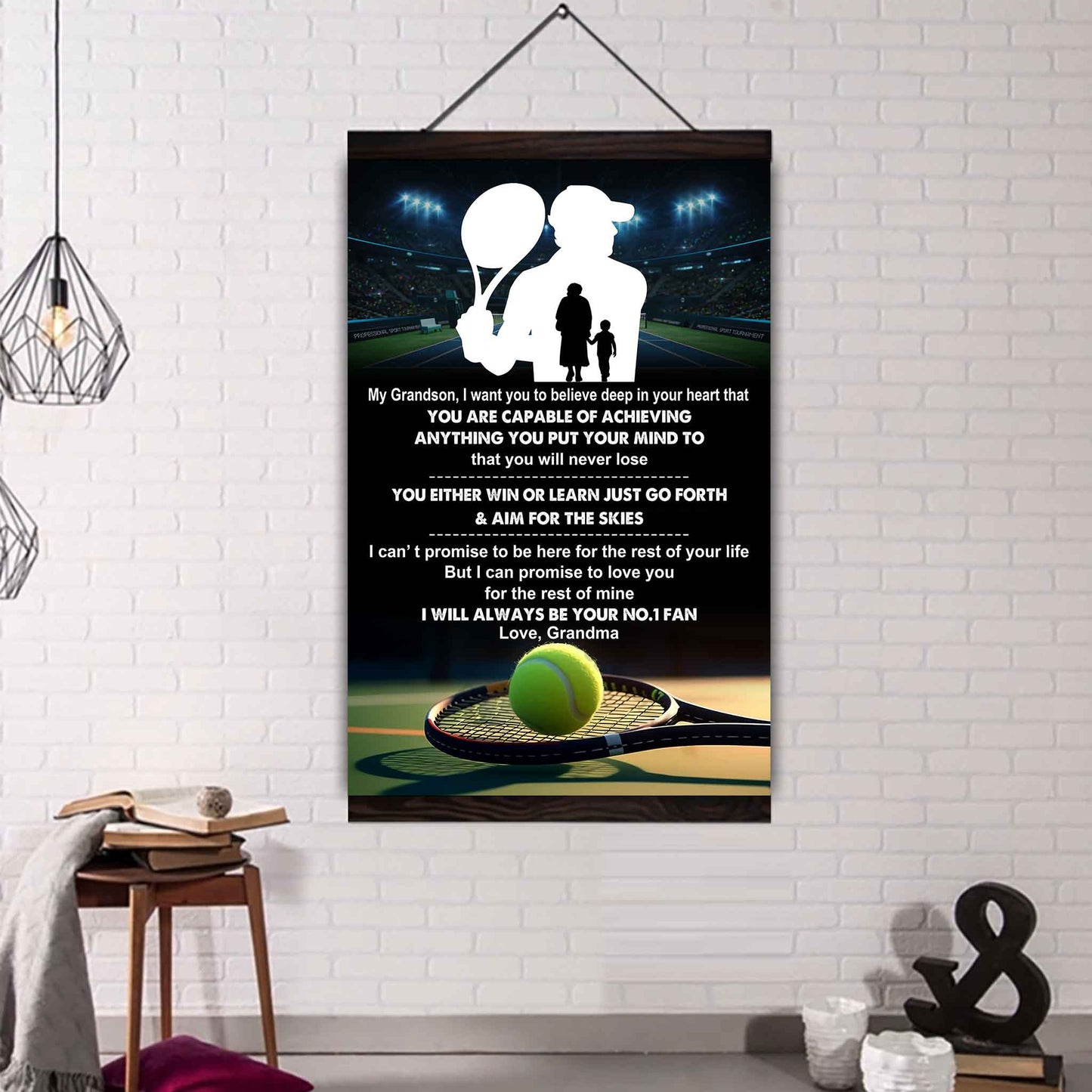 Sport Poster Canvas Grandma To Grandson - That You Will Never Lose You Either Win Or Learn I Will Always Your No 1 Fan