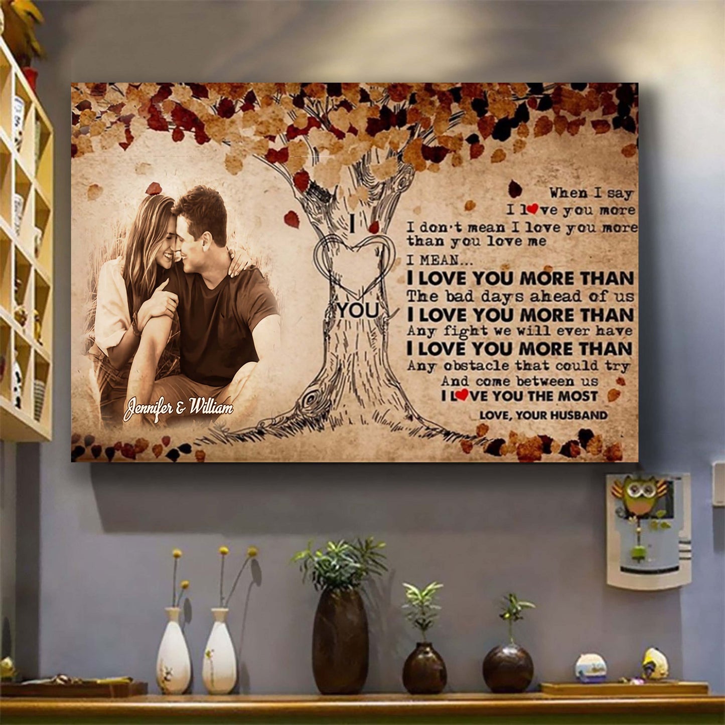 valentines gifts-poster canvas-custom image- husband to wife- i wish i could turn back the clock