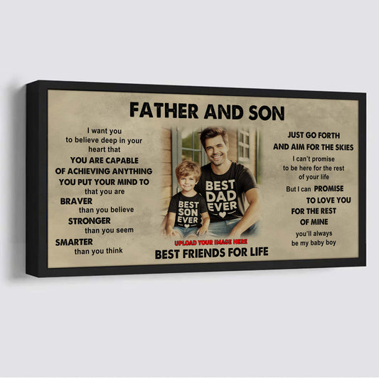 DRB VGT Father And Son Best Friends For Life - That You Are Braver Than You Believe Poster Canvas Gift For Son From Father
