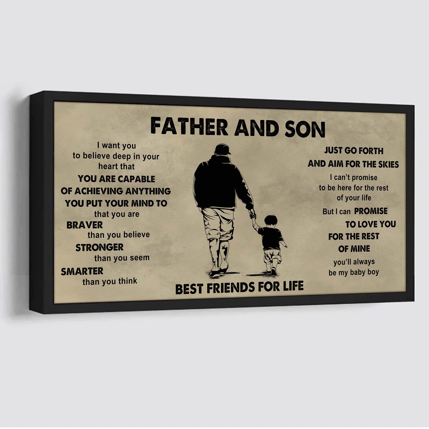 drb father and daughter best friends for life - that you are braver than you believe poster canvas gift for daughter from father
