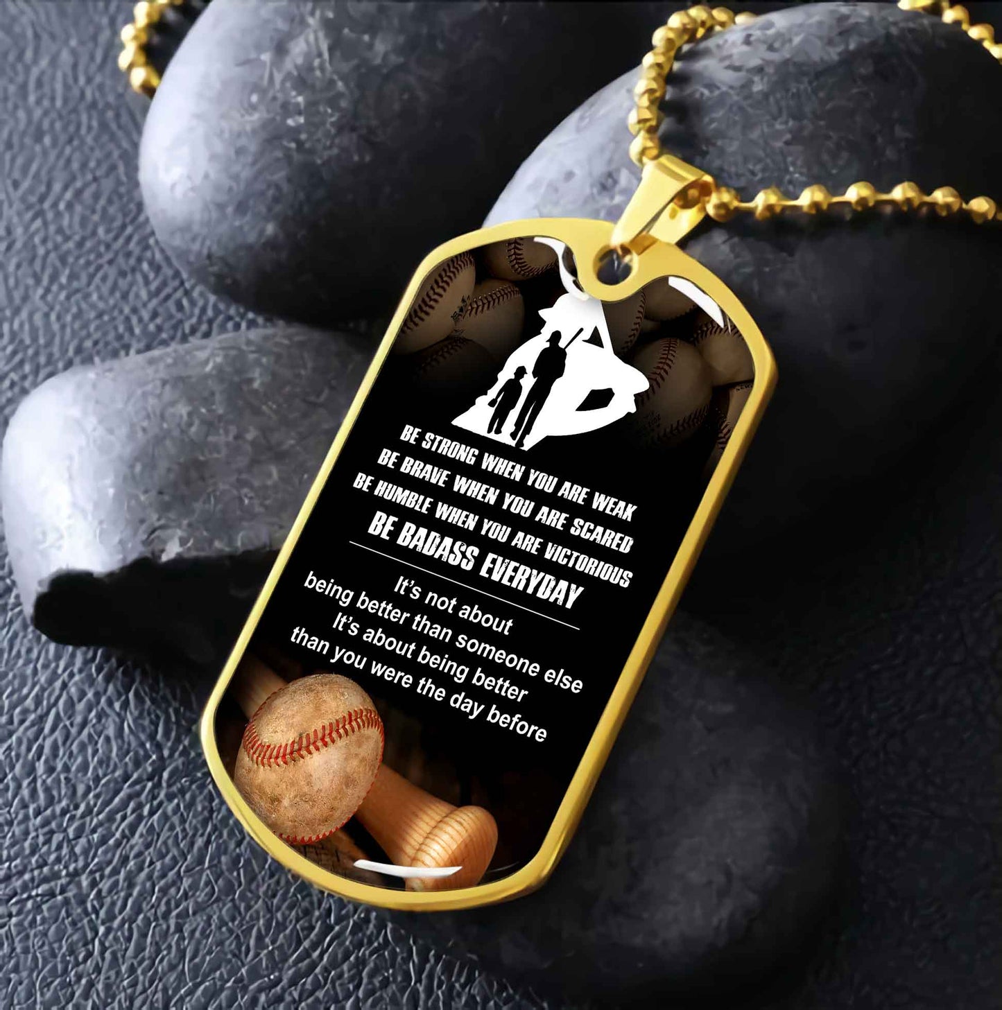 sport military chain 18k gold plated silver plated to my son from dad motivation message