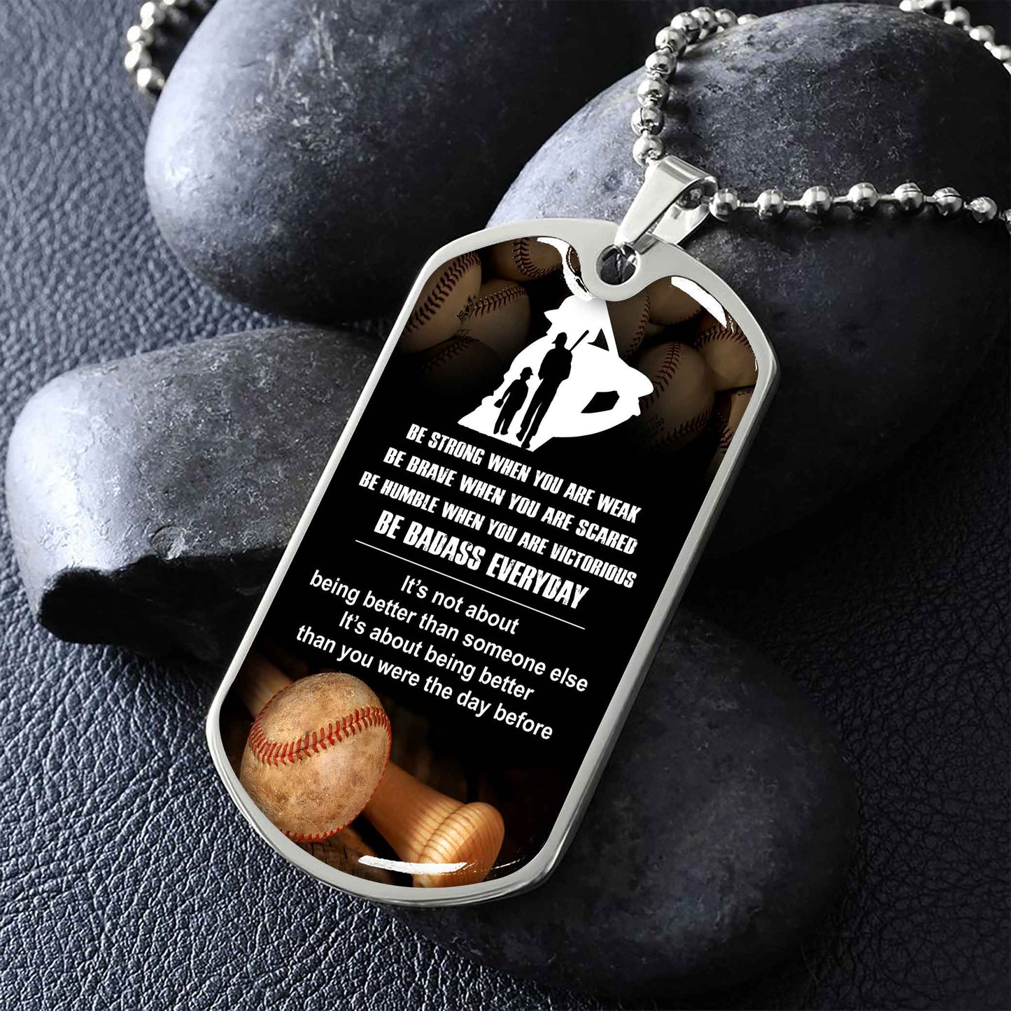 sport military chain 18k gold plated silver plated to my son from dad motivation message
