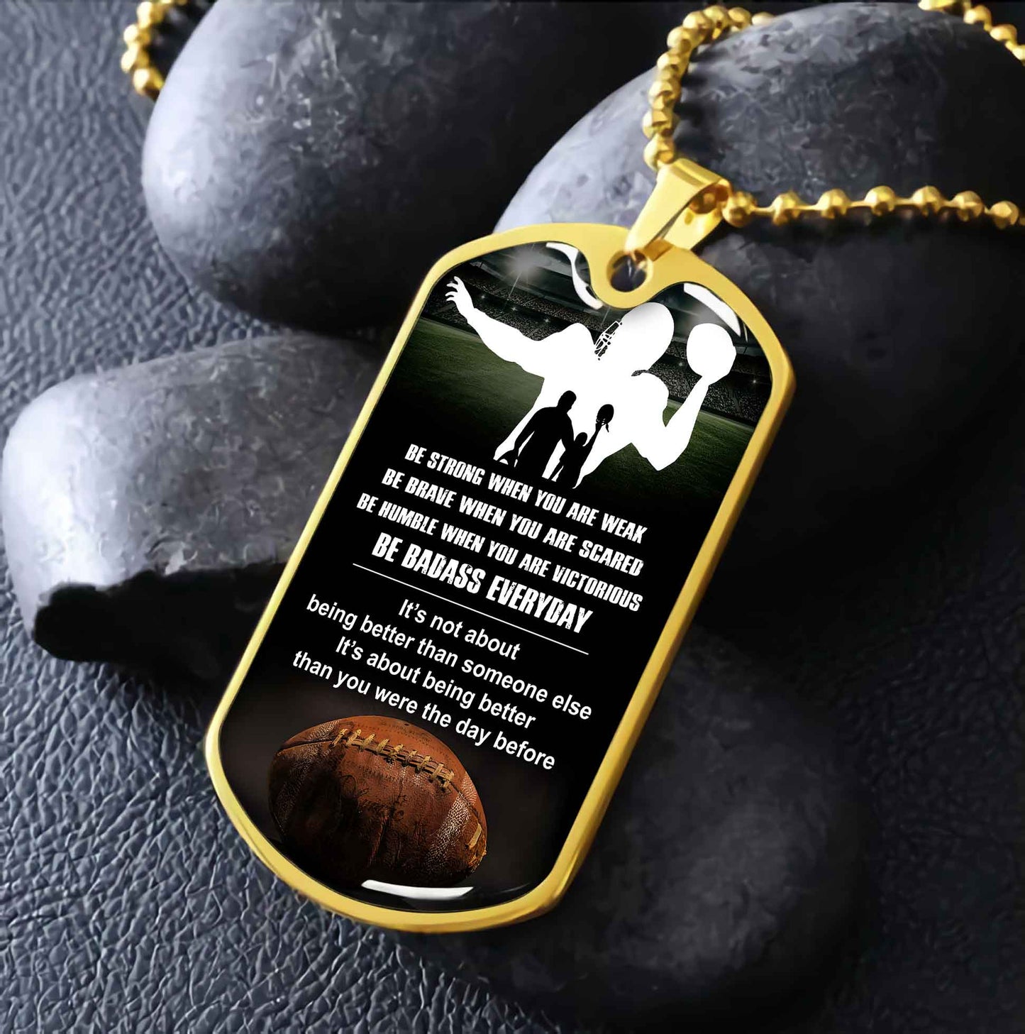 sport military chain 18k gold plated silver plated to my son from dad motivation message