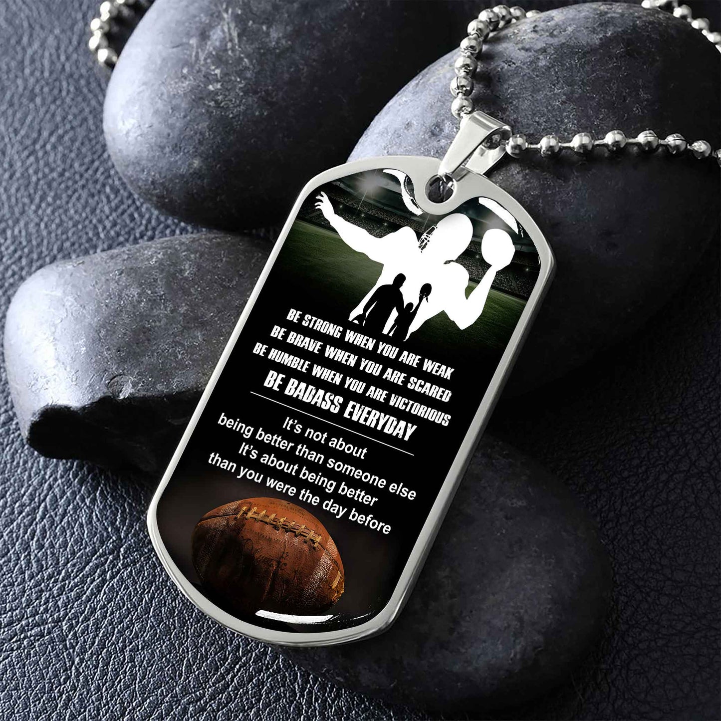 sport military chain 18k gold plated silver plated to my son from dad motivation message