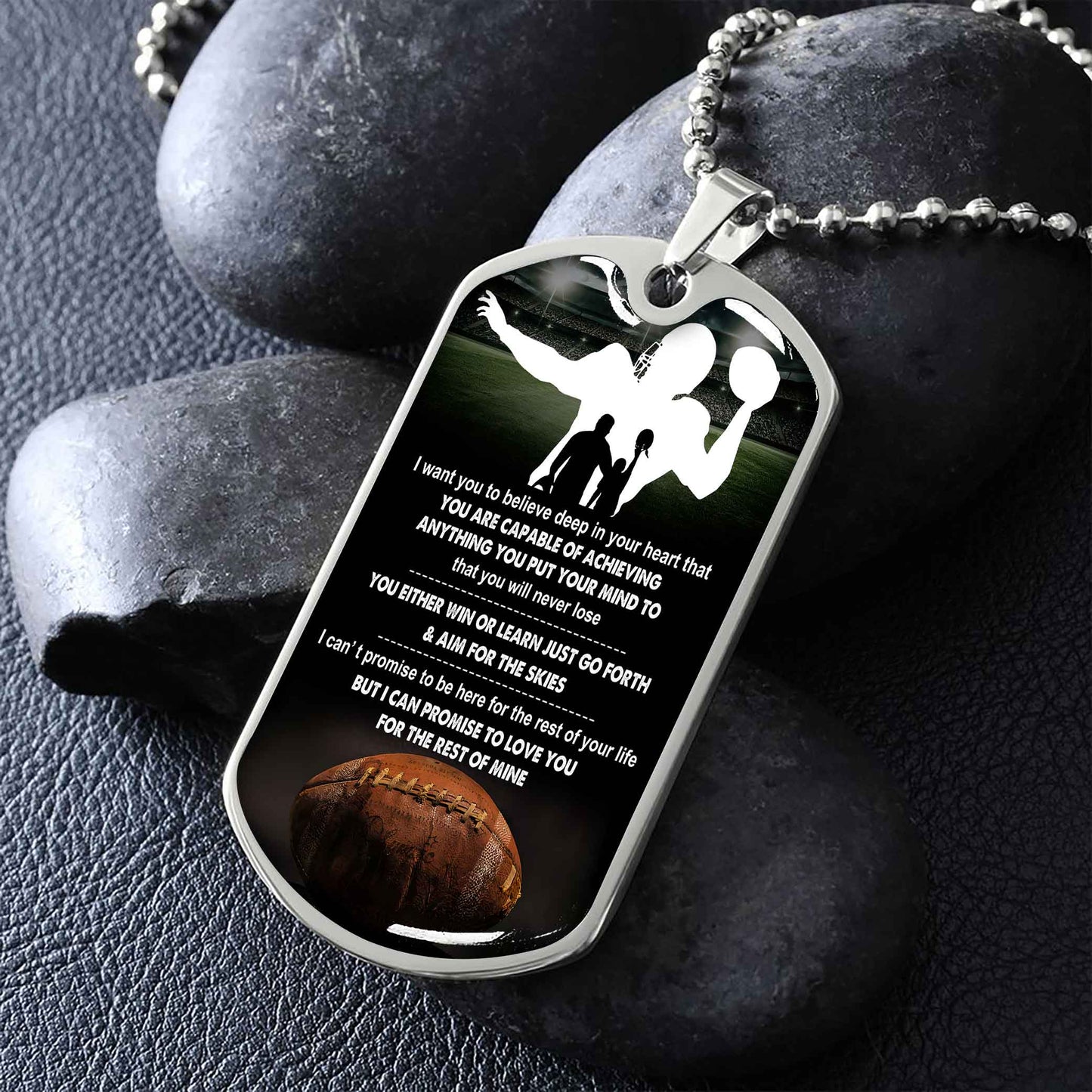 sport military chain 18k gold plated silver plated to my son from dad motivation message