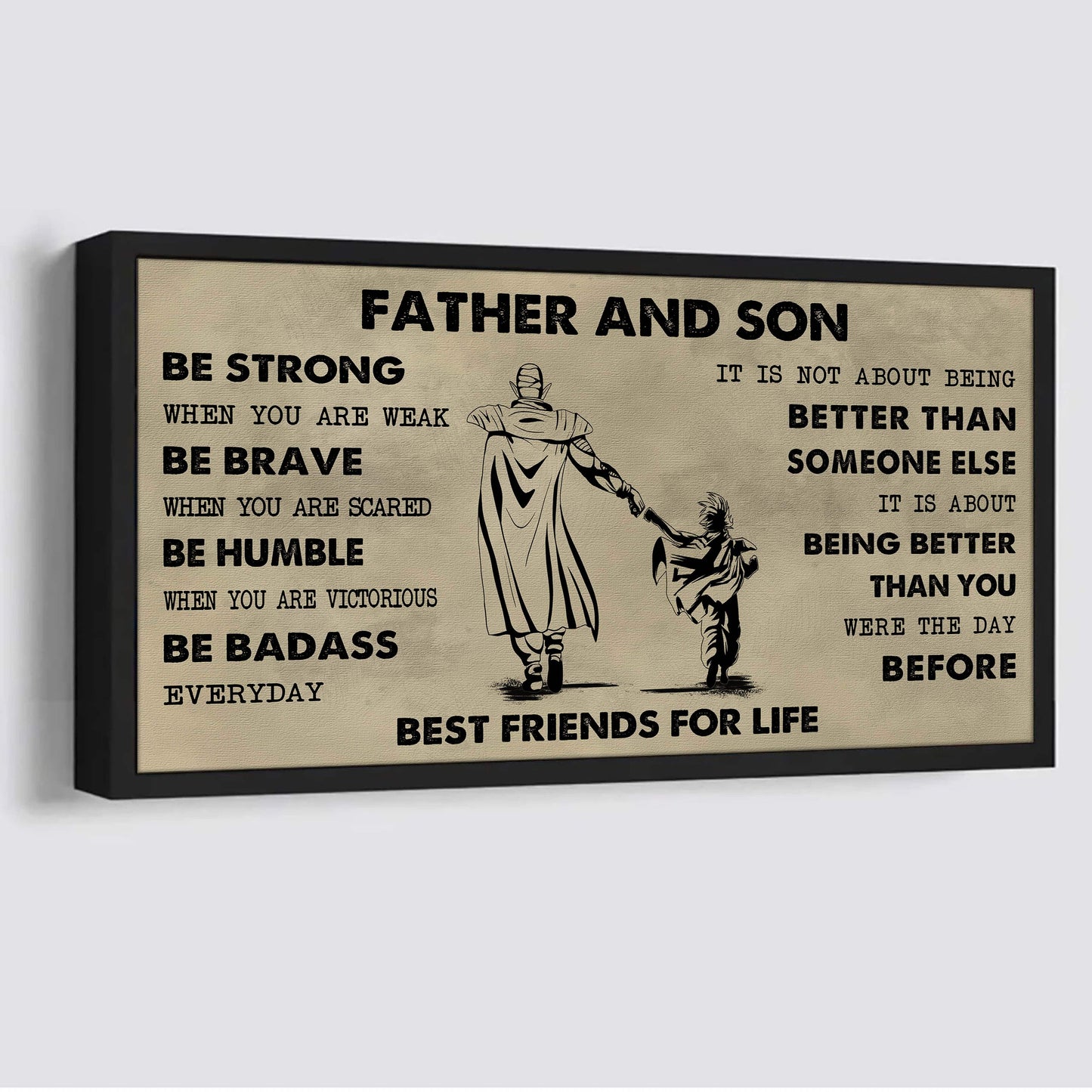 soldier father and son best friends for life - be strong when you are weak poster canvas gift for son from father