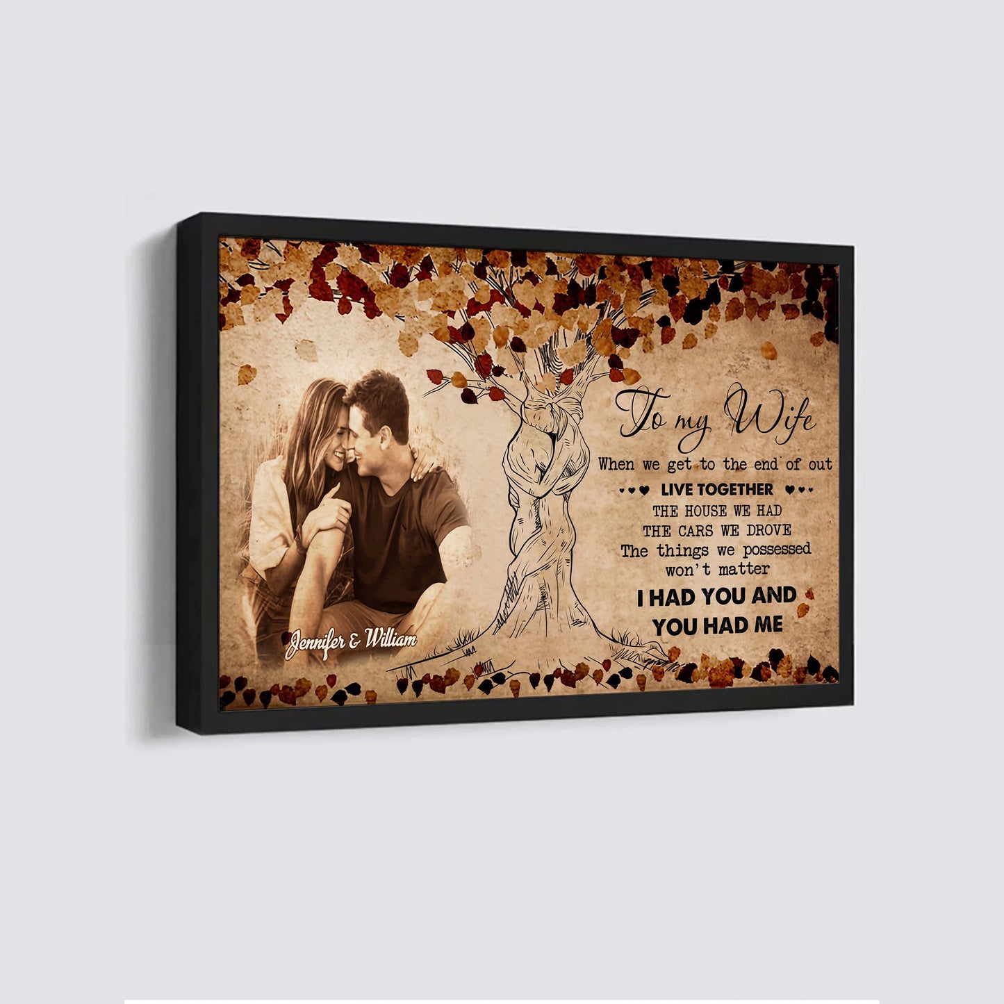 valentines gifts-poster canvas-custom image- husband to wife- marrying you was one of the best decision i ever made