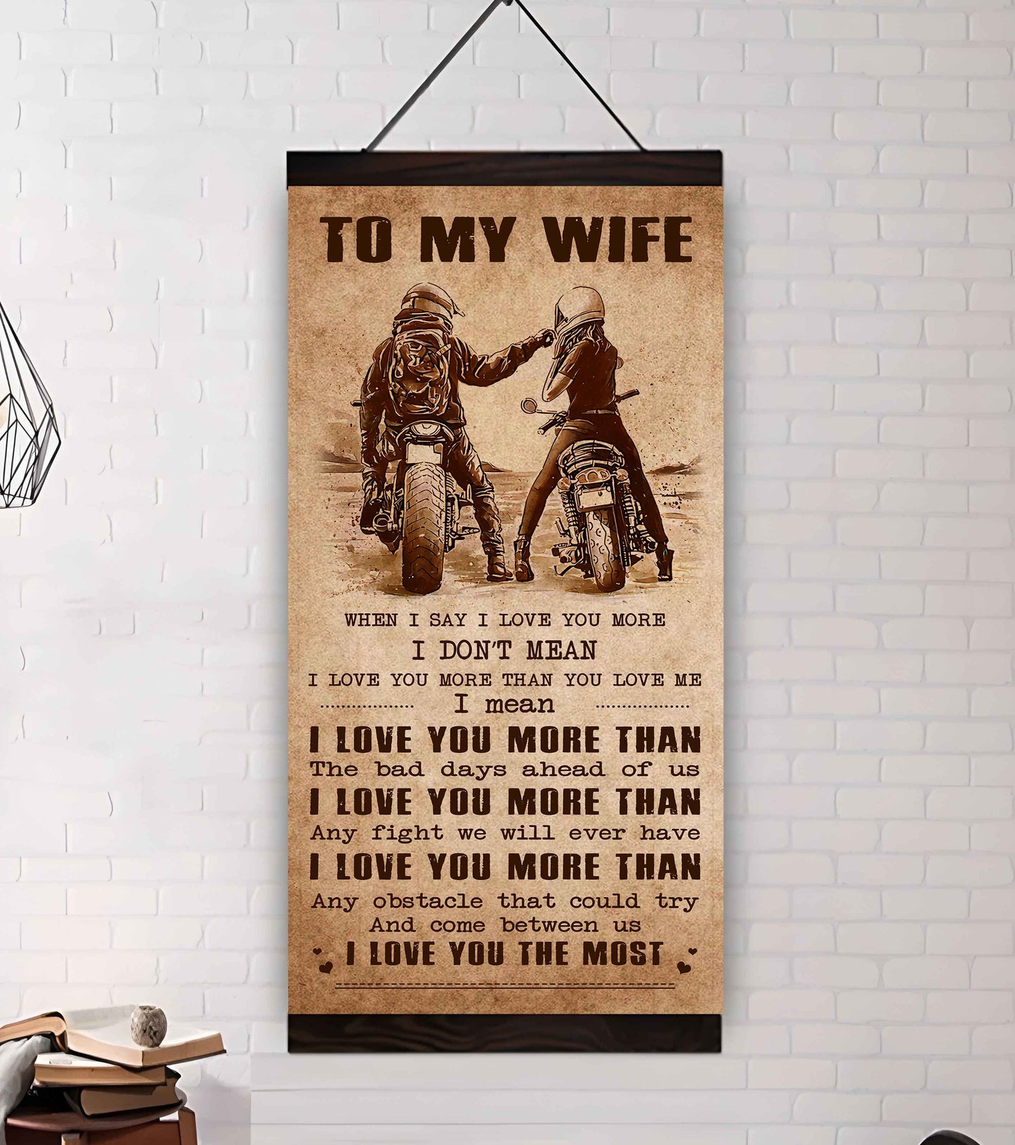 family poster canvas to my wife when i say i love you more - i love you the most gift for your wife