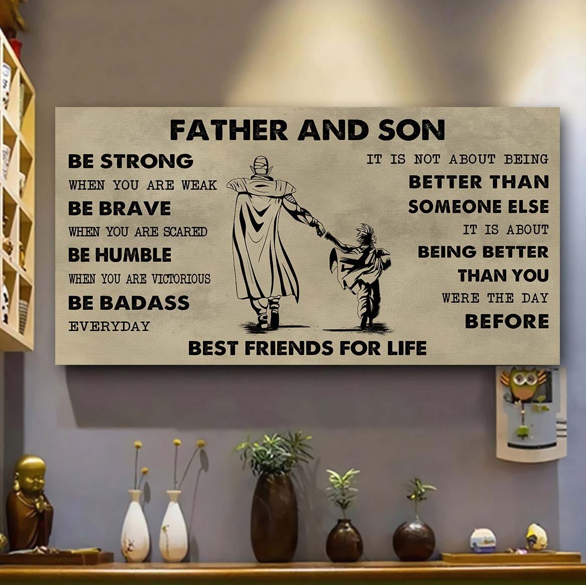 soldier father and son best friends for life - be strong when you are weak poster canvas gift for son from father