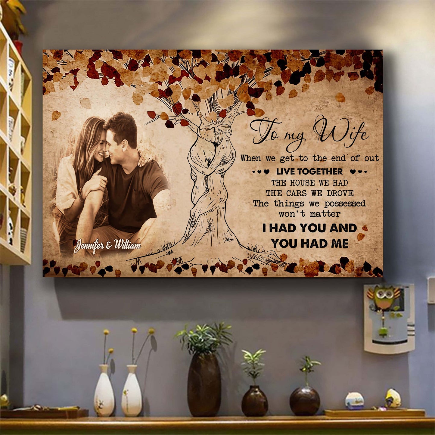 valentines gifts-poster canvas-custom image- husband to wife- if i could give you one thing in life