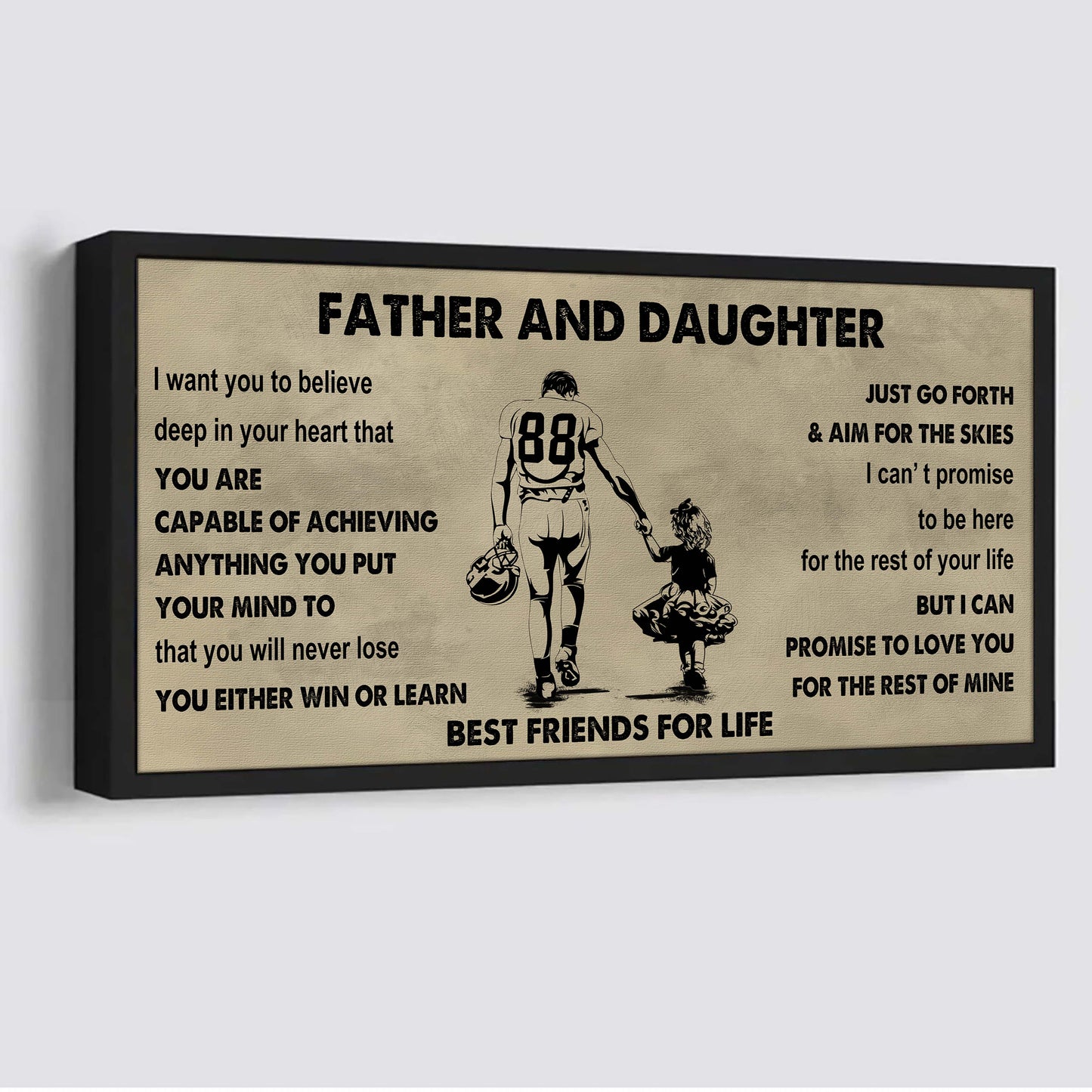 samurai father and daughter best friends for life - ver 2 you will never lose poster canvas gift for daughter from father