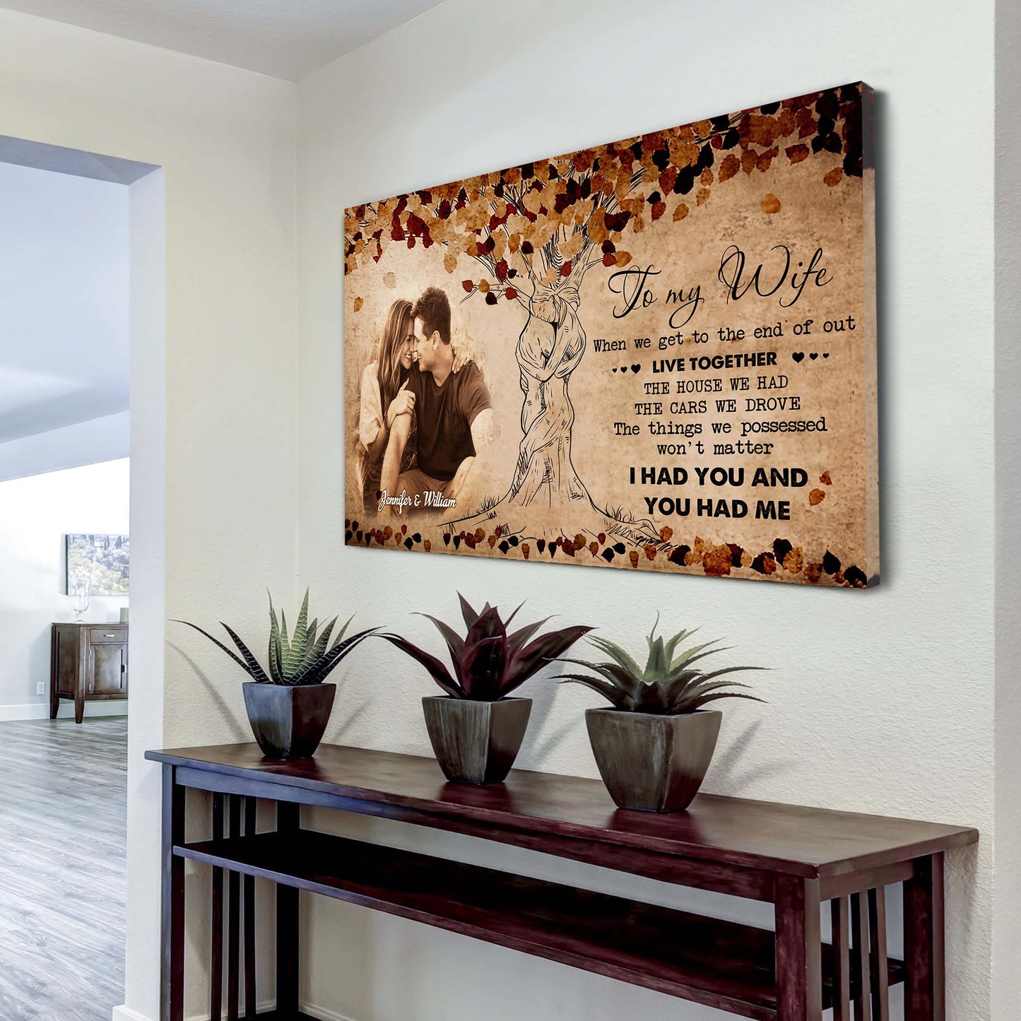 valentines gifts-poster canvas-custom image- husband to wife- marrying you was one of the best decision i ever made