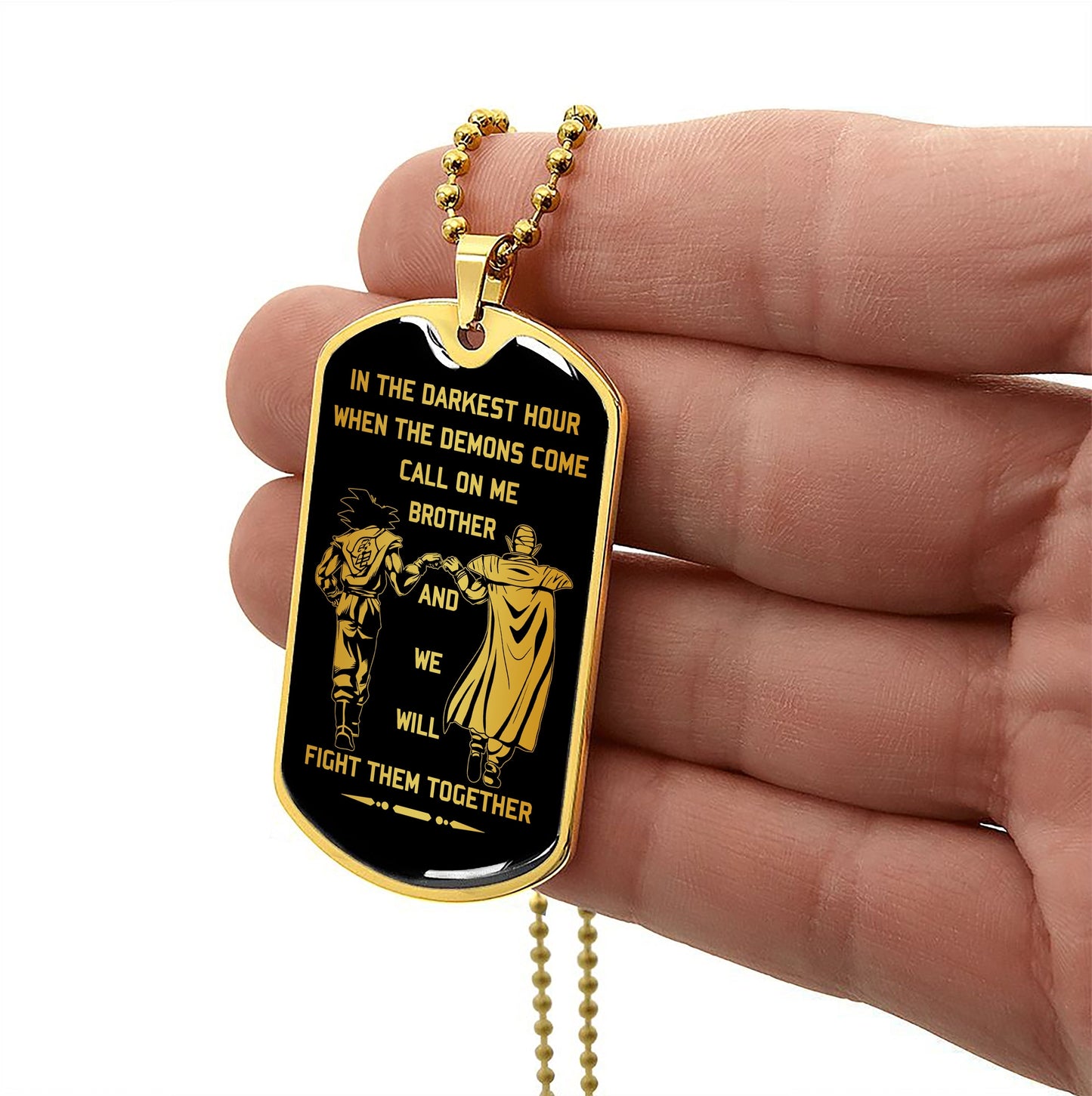 military chain gifts from brother in the darkest hour, when the demons come call on me brother and we will fight them together-photo upload