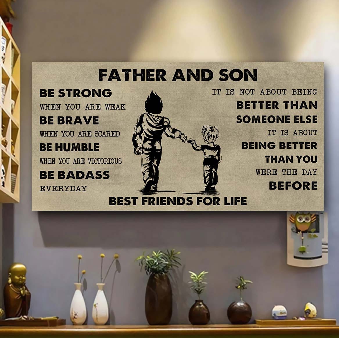soldier father and son best friends for life - be strong when you are weak poster canvas gift for son from father