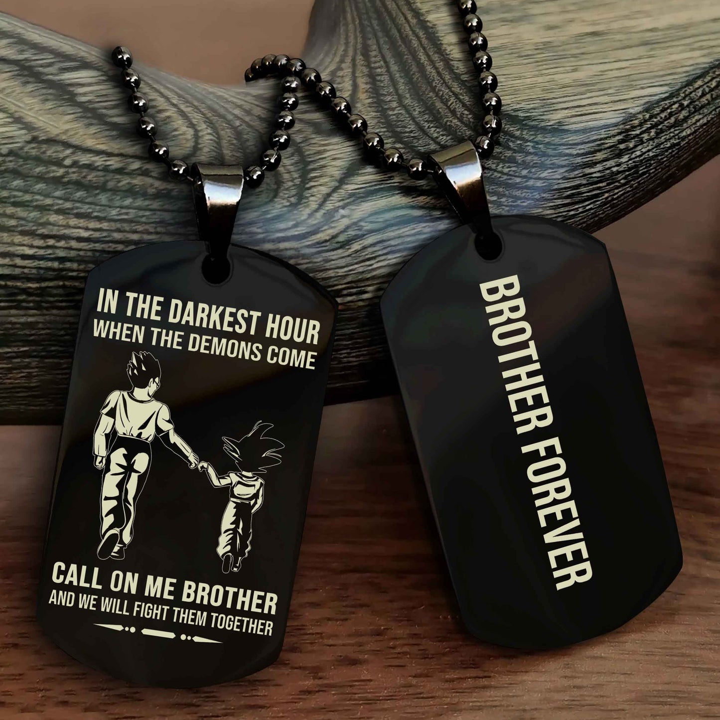 drb customizable engraved black dog tag double sided gift from brother, brother forevers