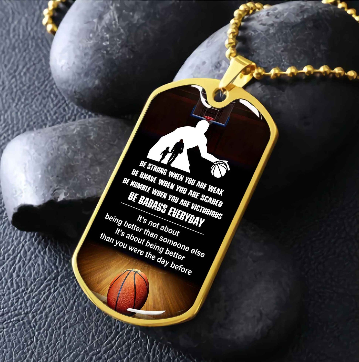 sport military chain 18k gold plated silver plated to my son from dad motivation message