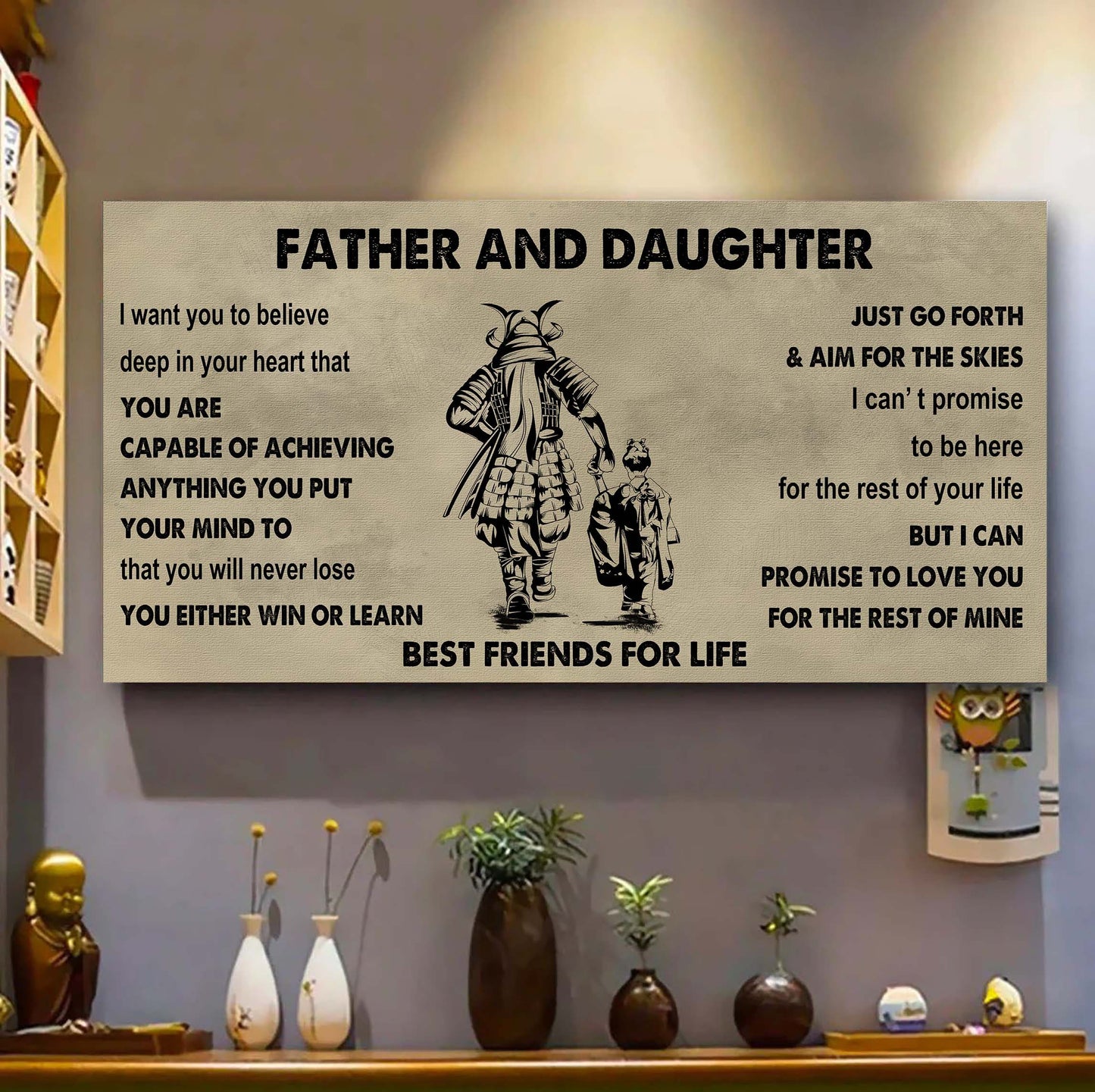 vikings father and daughter best friends for life - ver 2 you will never lose poster canvas gift for daughter from father