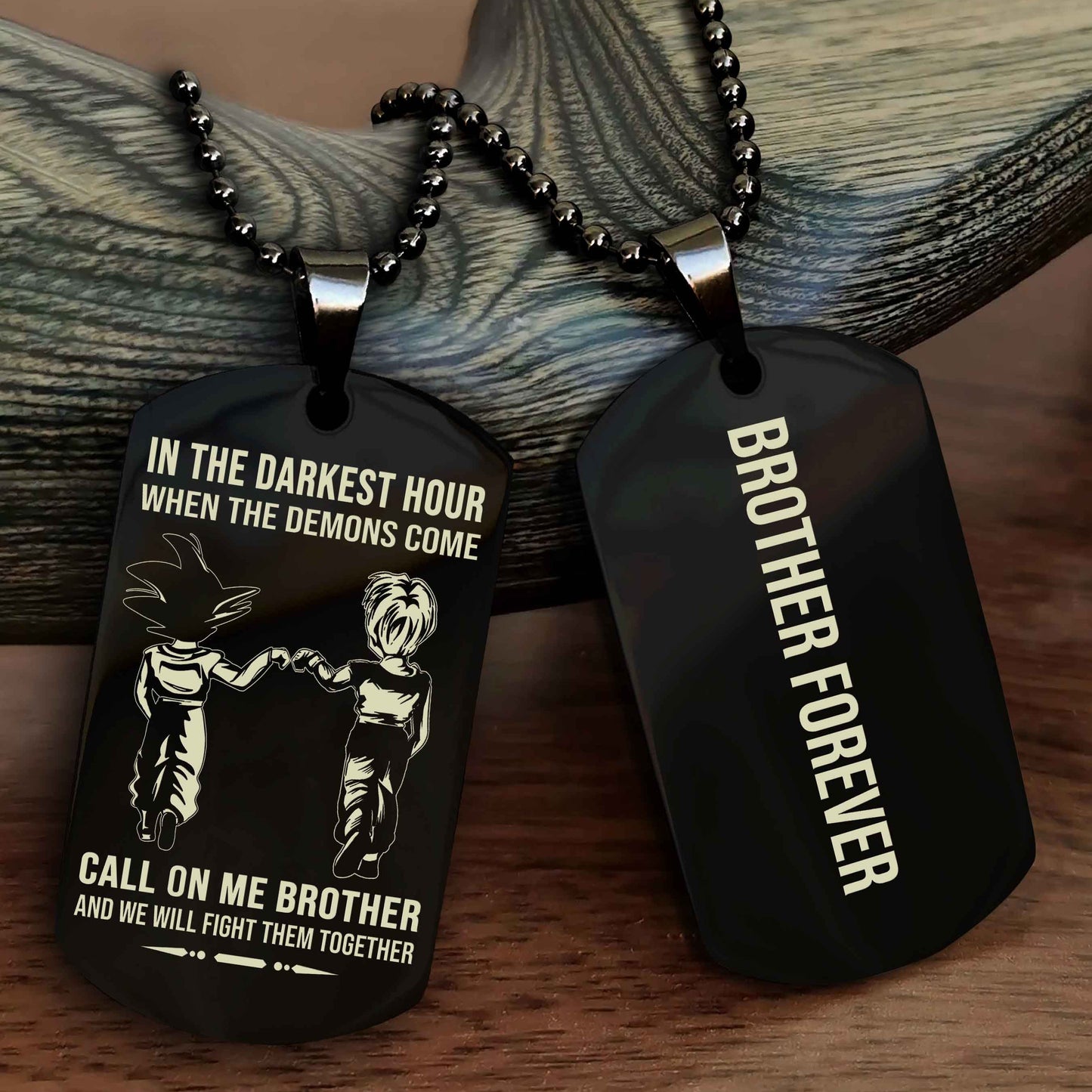 drb customizable engraved black dog tag double sided gift from brother, brother forevers