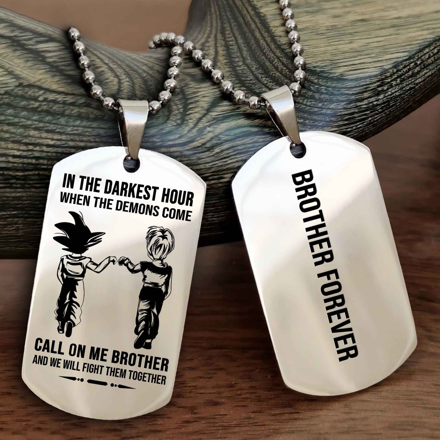 drb customizable engraved black dog tag double sided gift from brother, brother forevers