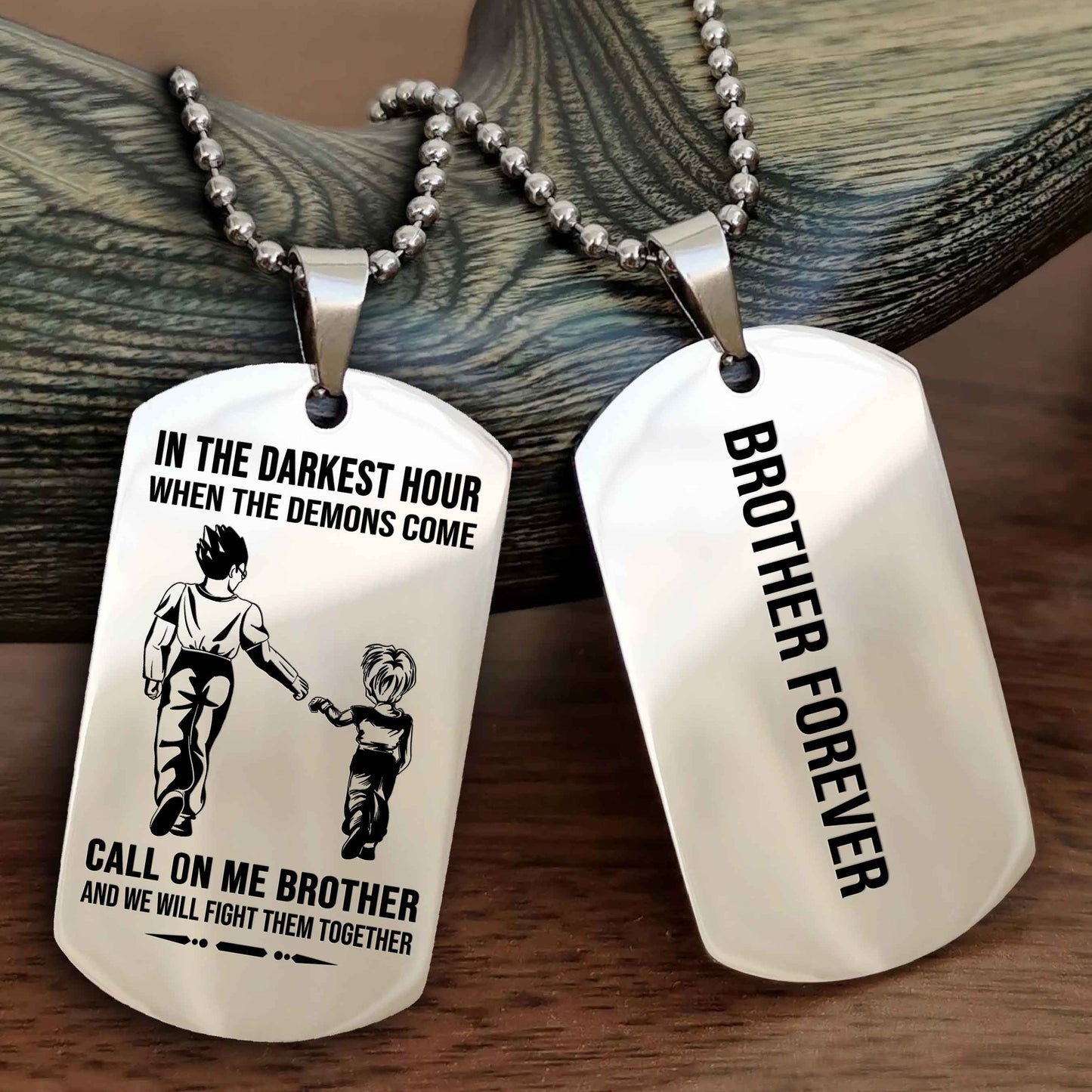 drb customizable engraved black dog tag double sided gift from brother, brother forevers