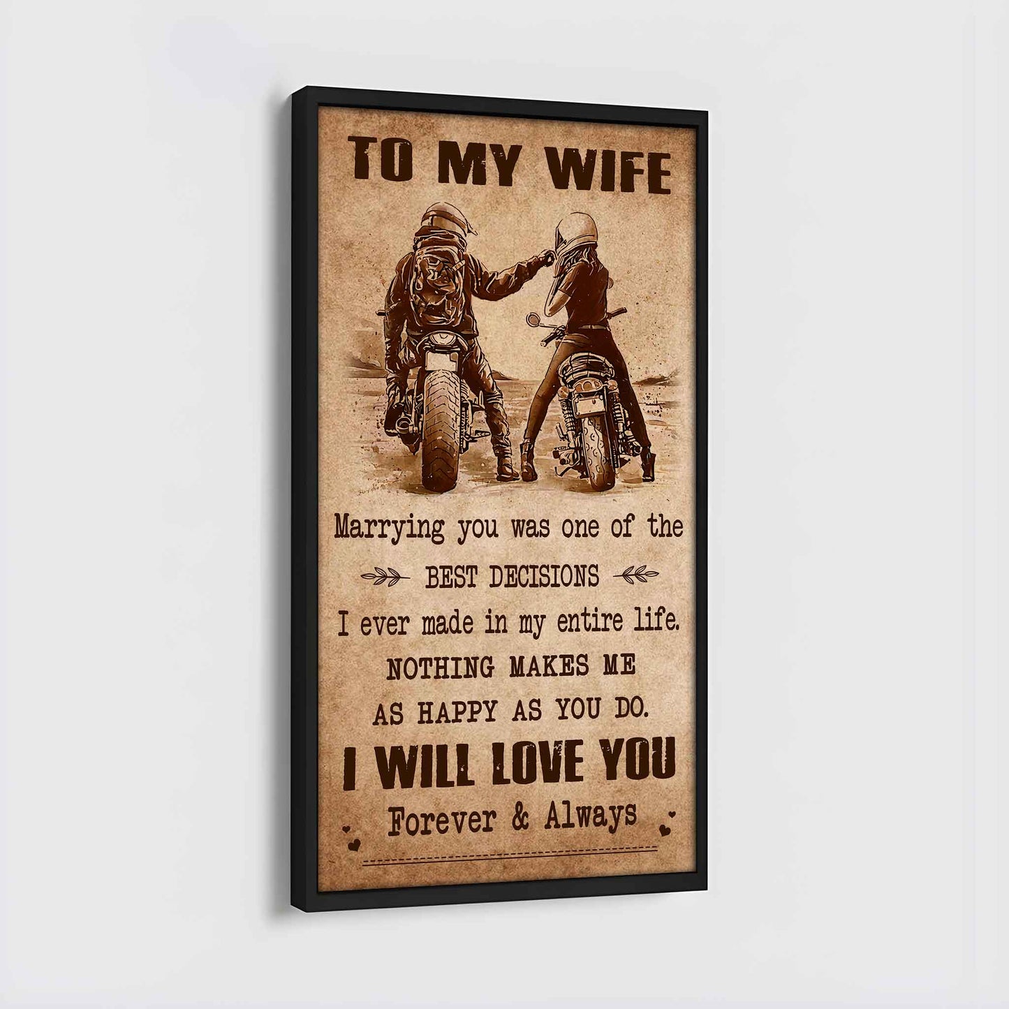 drb vgt- poster canvas to my wife marrying you was one of the best decisions - i will love you forever and always gift for your wife