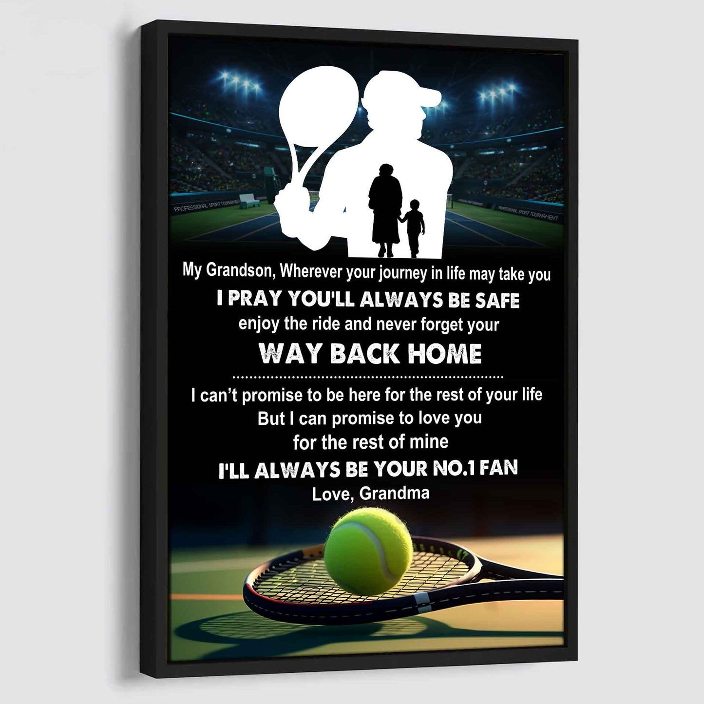 Sport Poster Canvas Grandma To Grandson - Never Forget Your Way Back Home I Will Always Your No 1 Fan