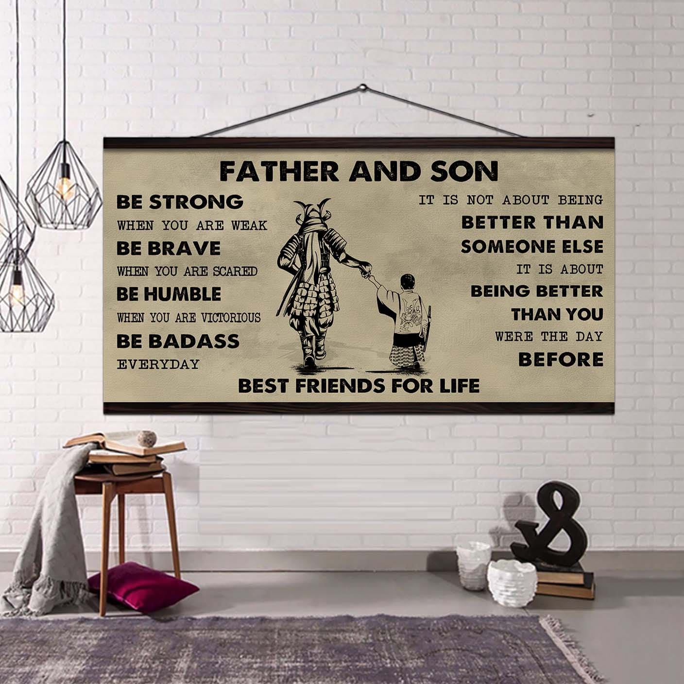 soldier father and son best friends for life - be strong when you are weak poster canvas gift for son from father