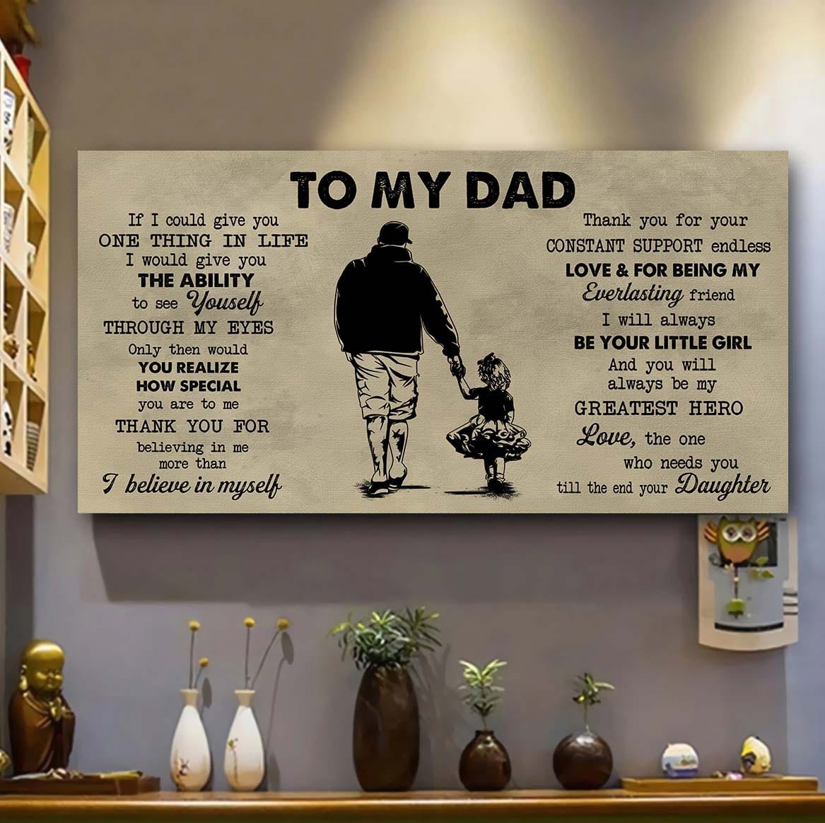 to my dad if i could give you one thing canvas poster wall art for daddy father's day gift
