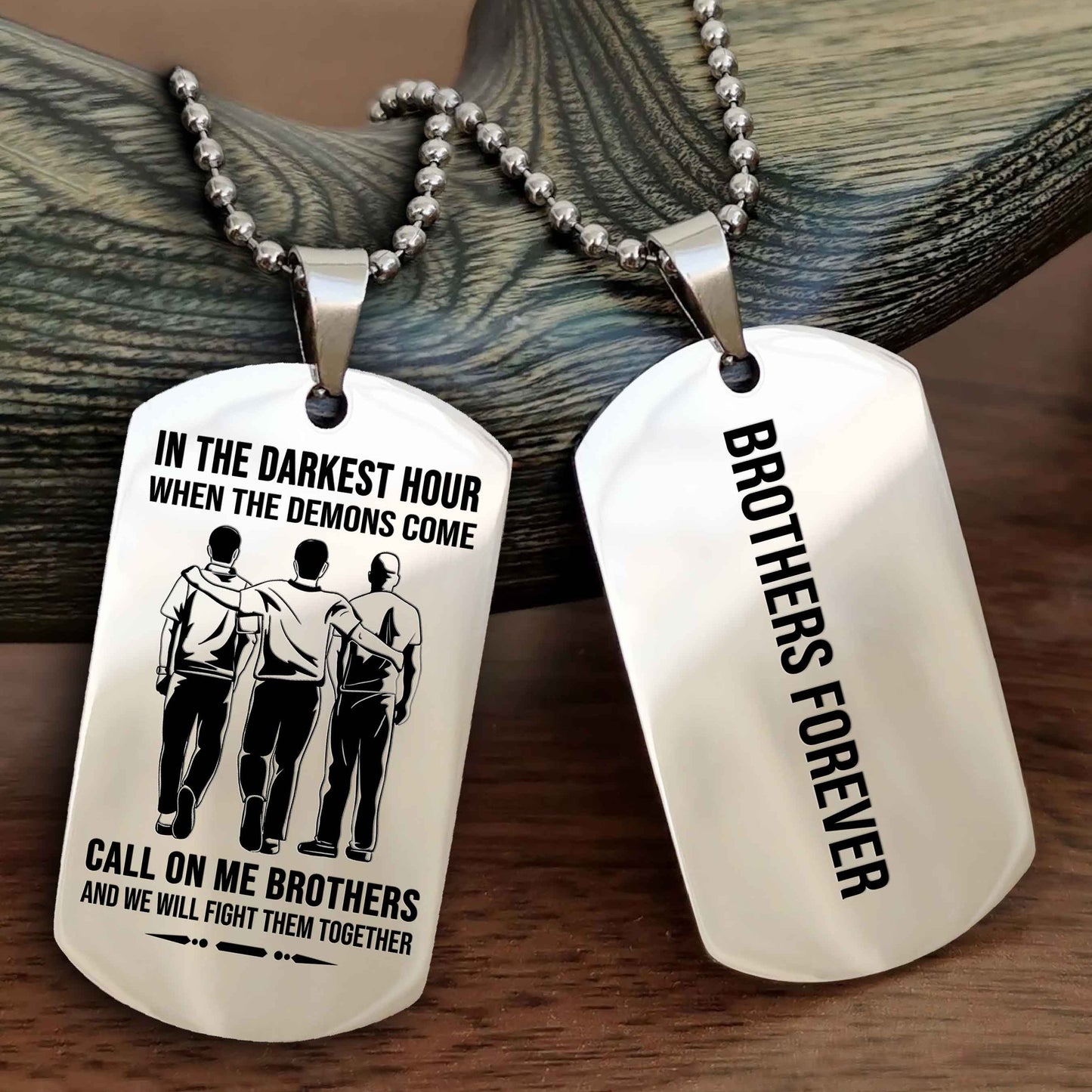 drb customizable engraved black dog tag double sided gift from brother, brother forevers