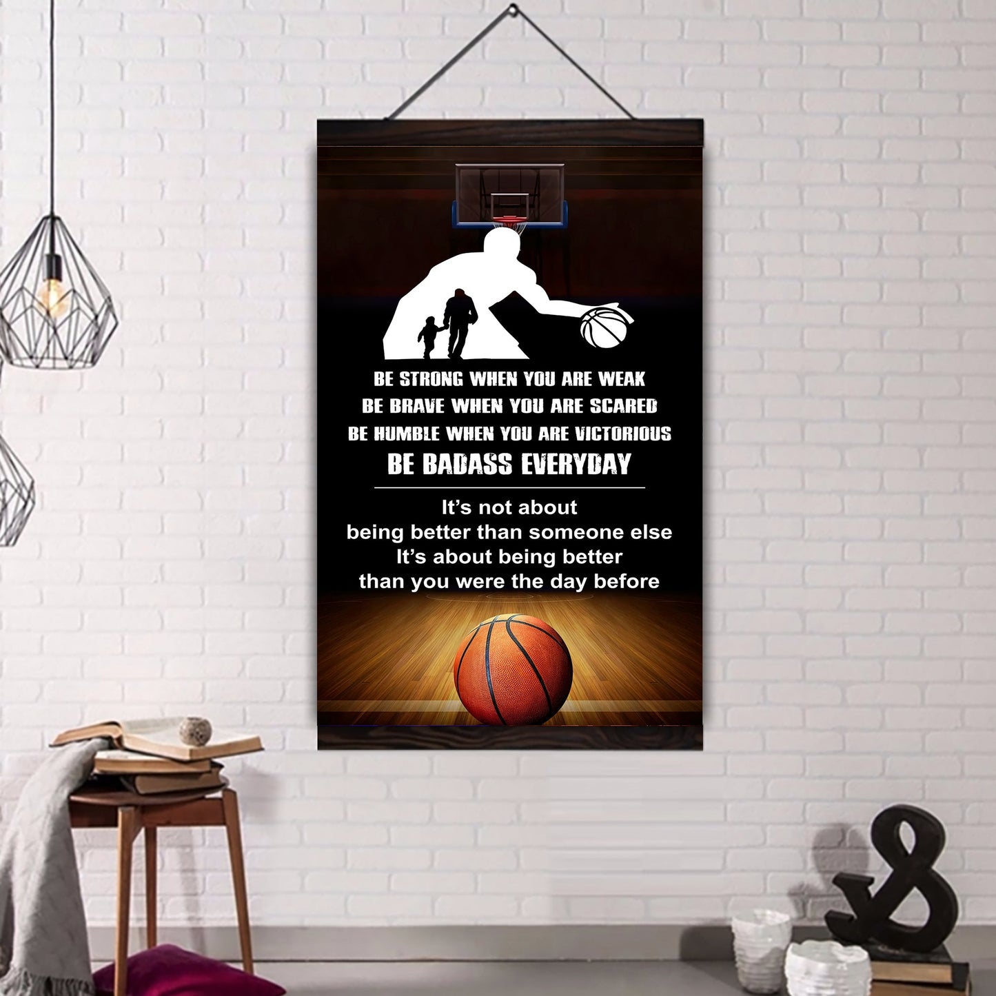 Poster Canvas To My Son Be strong When You Weak Be Brave When You Scared Be Badass Everyday Gift From Dad