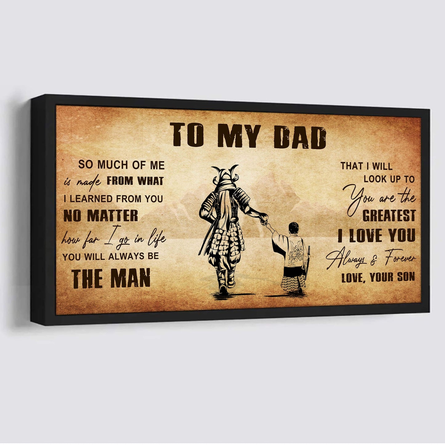 drb to my dad - you are the greatest i love you poster canvas gift for father from son