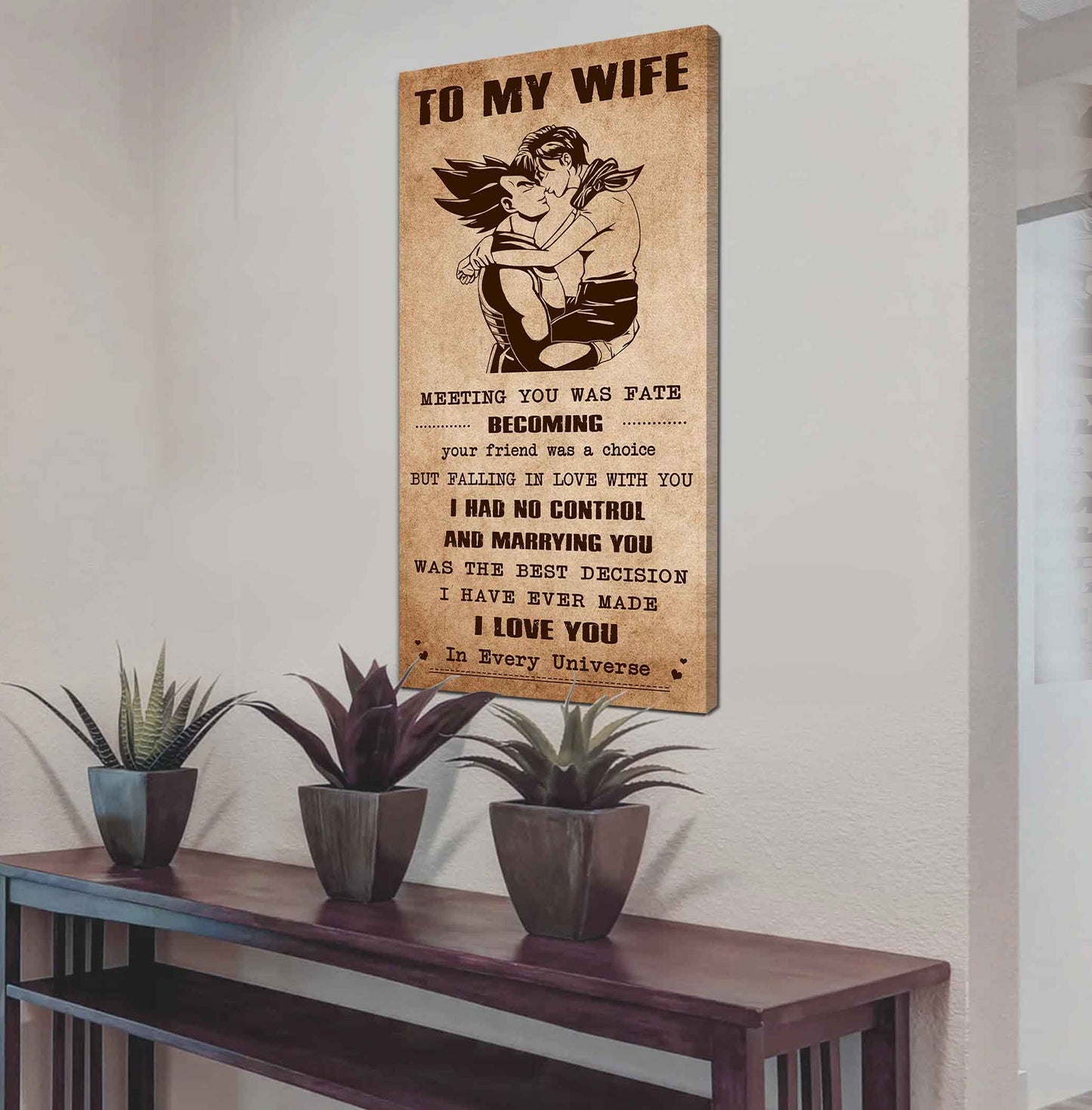 family poster canvas to my wife meeting you was fate - i love you forever and always gift for your wife