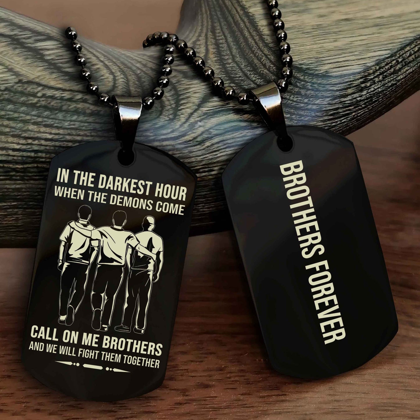 drb customizable engraved black dog tag double sided gift from brother, brother forevers