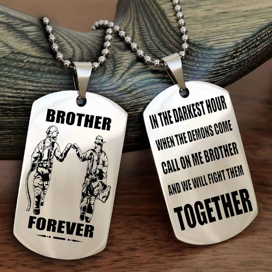Cowboy Personalized Double Sided Dog Tag For My Brother - Call On Me Brother And We Will Fight Them Together Gift For Your Friend